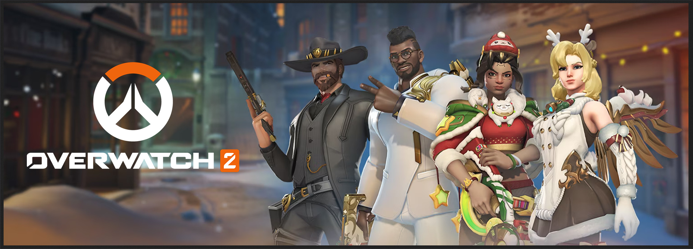 Blizzard's banner (sans logo) advertising the Winter Fair 2023 skins.
