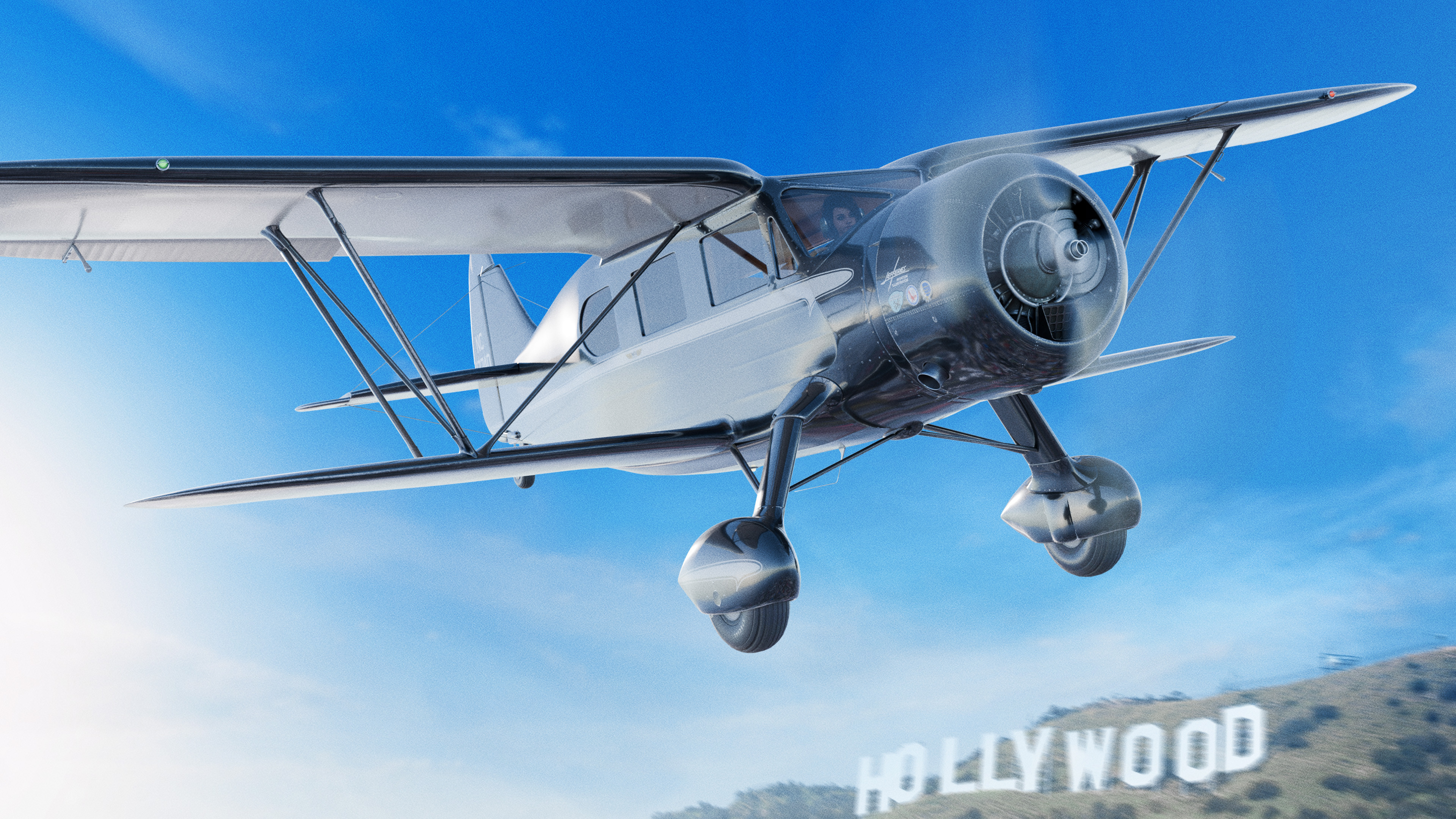 Buzzing the Hollywood sign!
