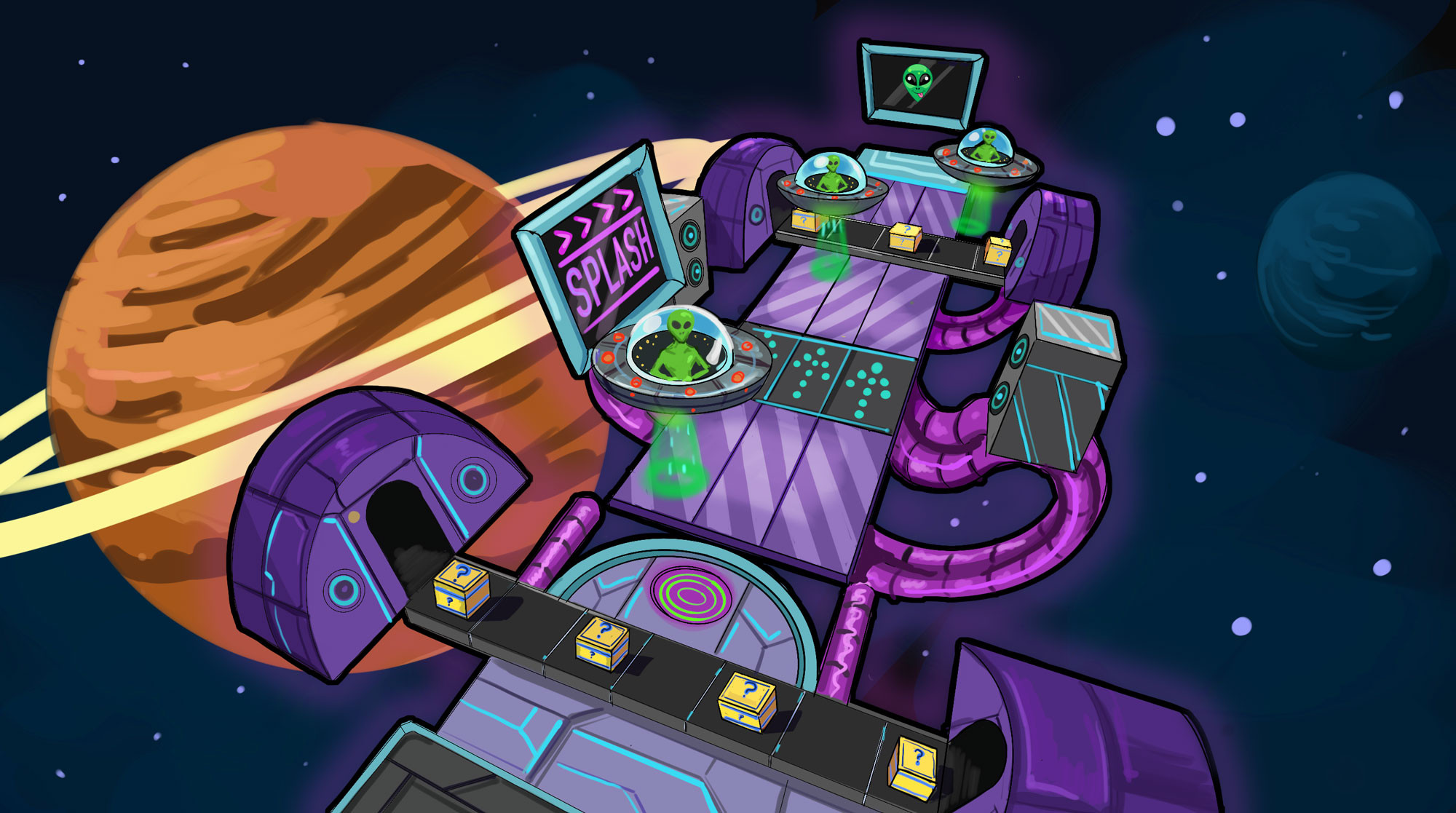 Level concept - sci-fi. This was the concept which won out, and informed the level design.