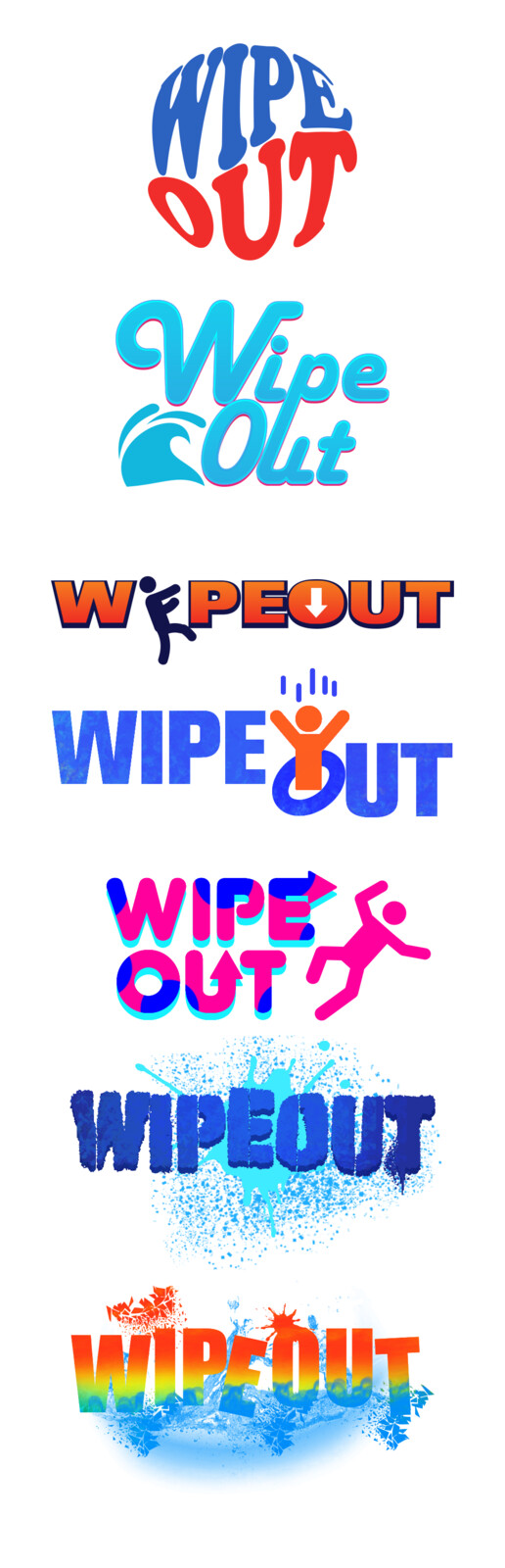 Logo ideas for Wipeout, and yes, I did rip-off the show a bit. :)