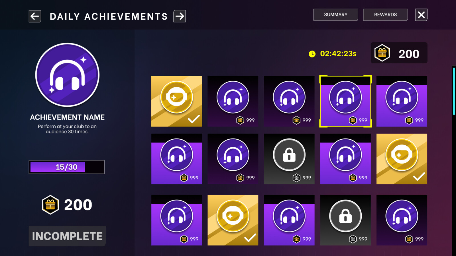 Achievements
