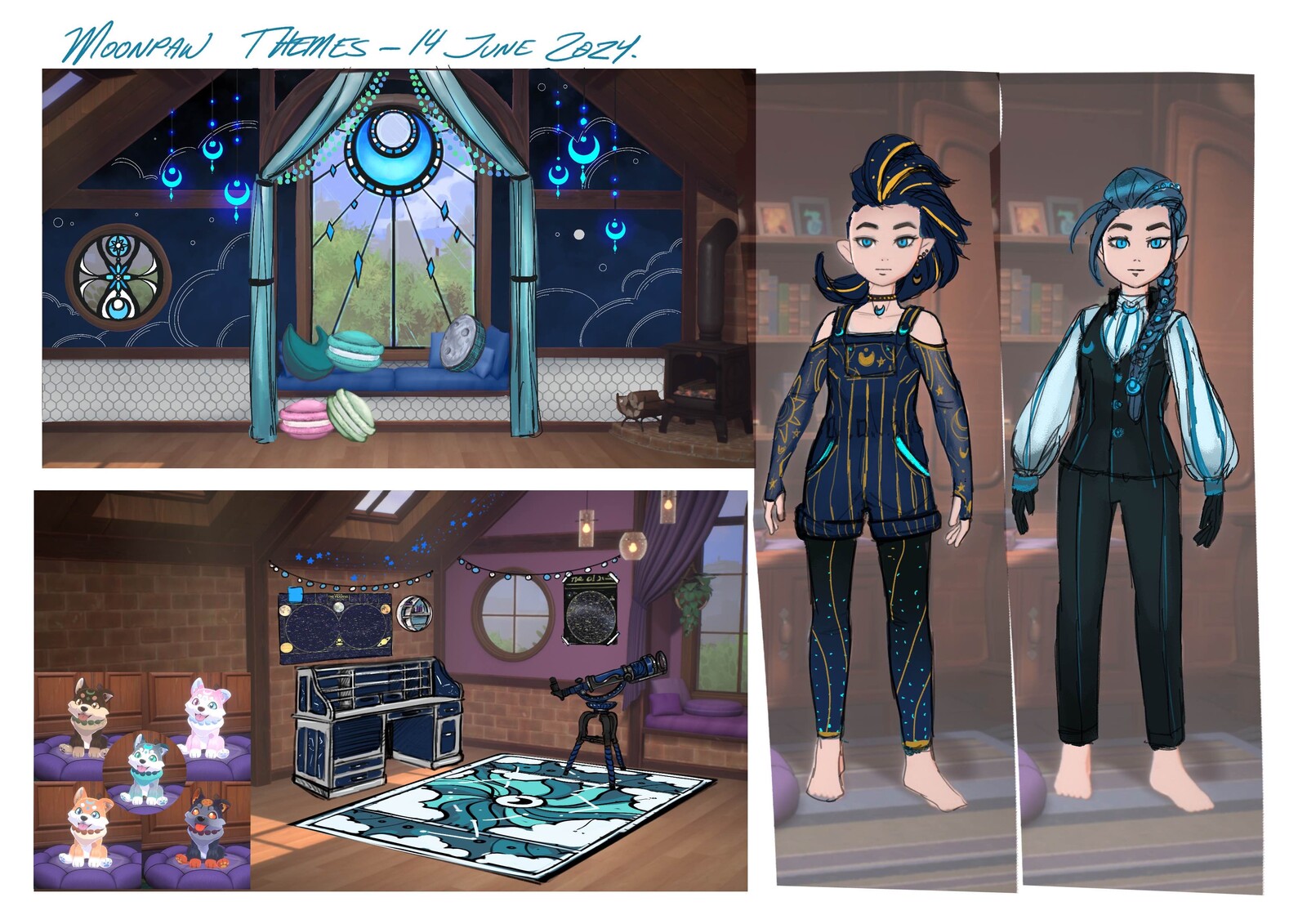 This room and these outfits were based on the Moonpaw spirit.
