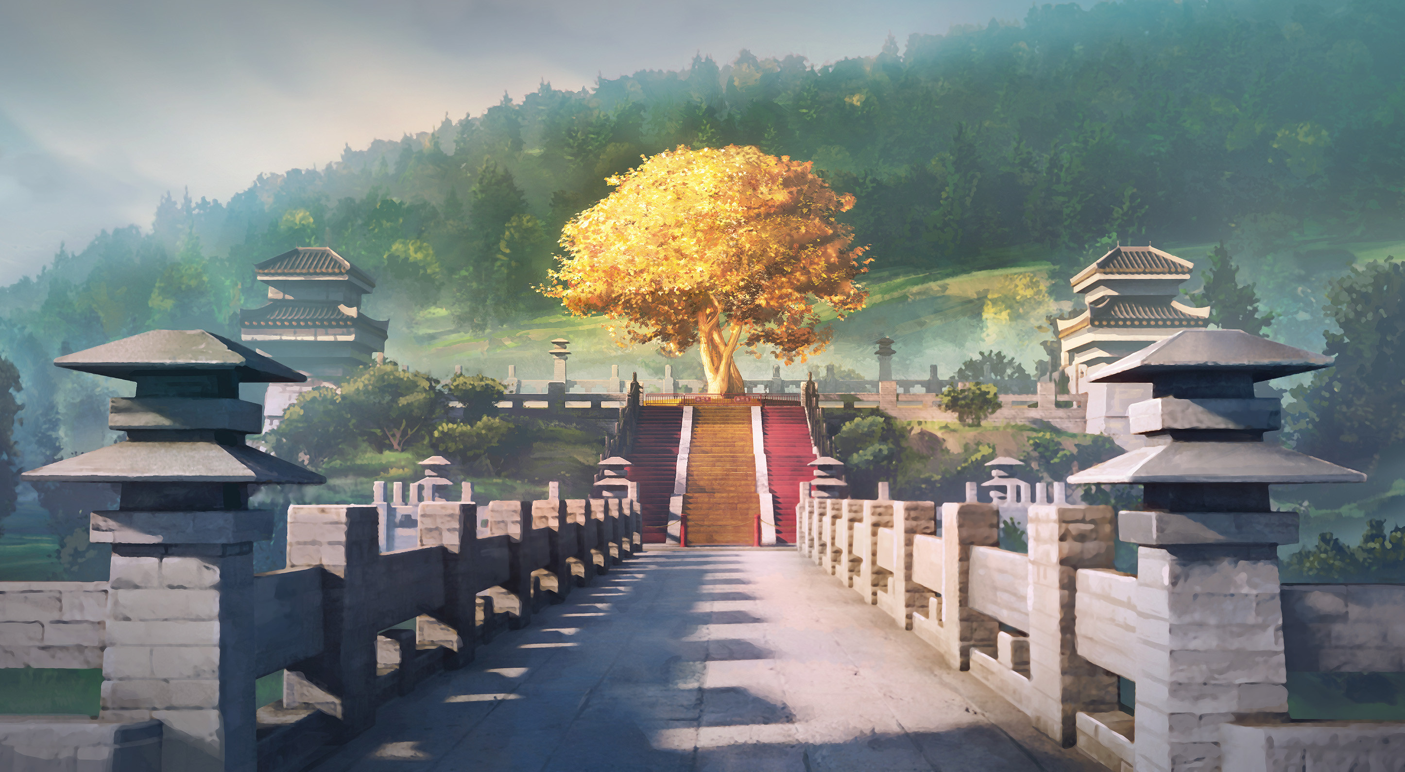 final background for the Emperor's Mausoleum's Golden Path (China).