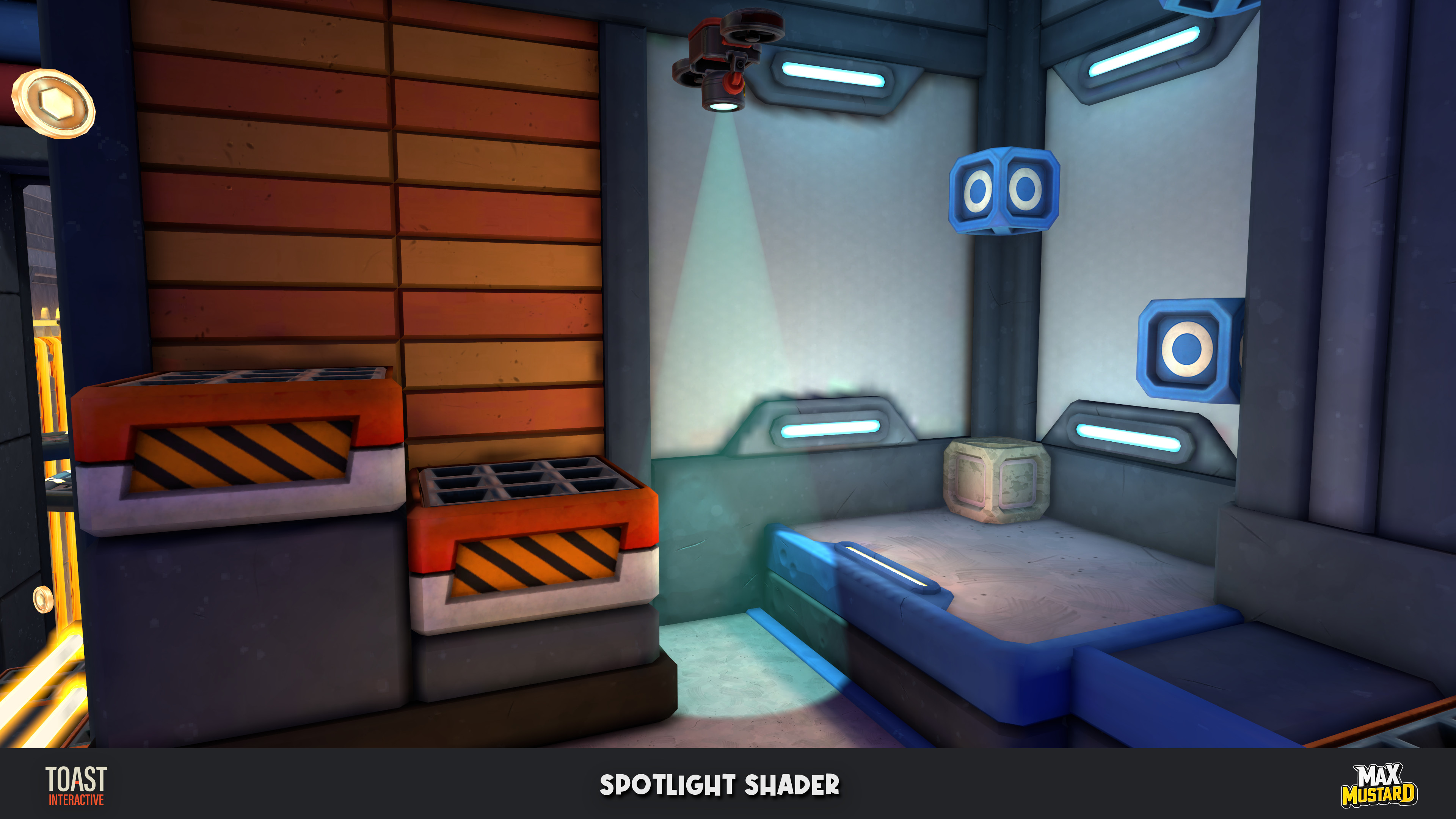 Spotlight Shader for the PS5 version of the project. I had to recreate the look of other pre-made assets as we needed a custom solution that would work with the PSVR2's foveated rendering.