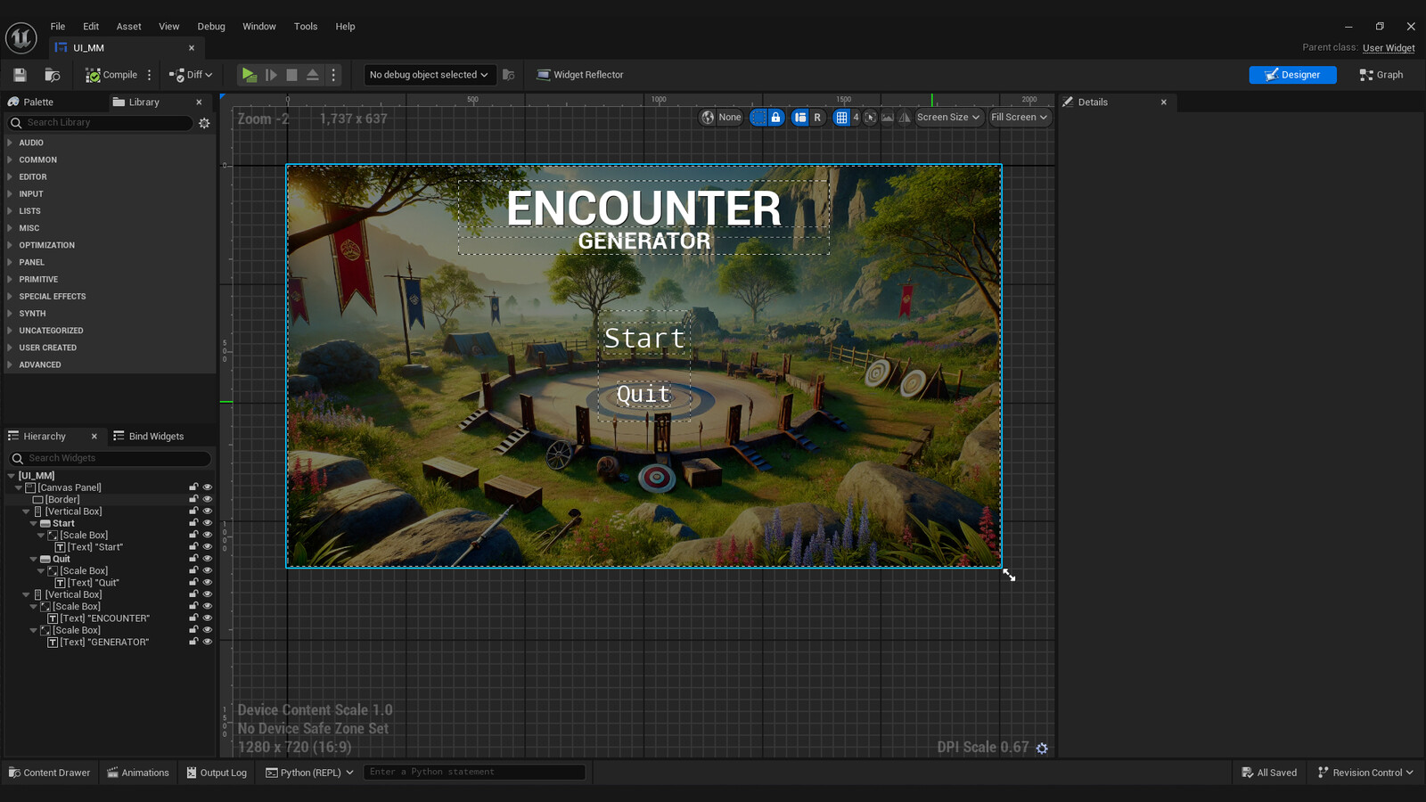 Main menu