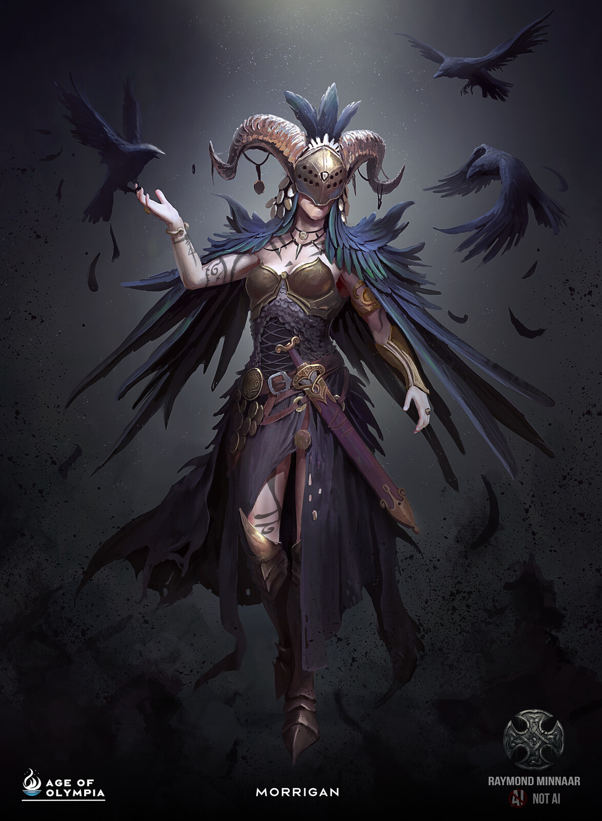 2023
Concept art for Morrigan - a  Celtic god foreign to the mythos
Taking some historic liberties
Artwork done for a Greek inspired game pitch 