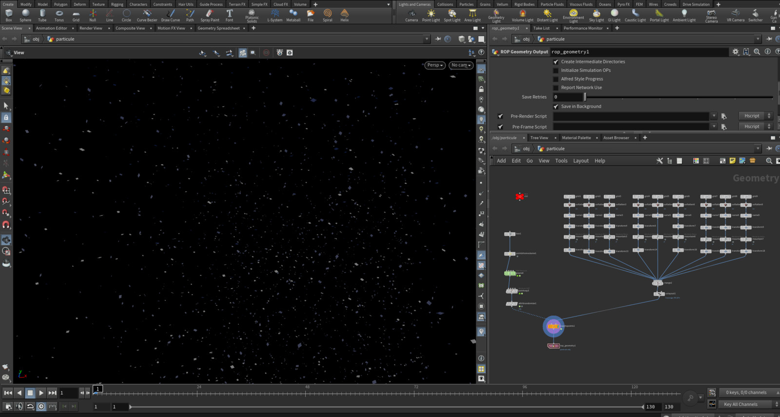 Particules simulation in Houdini