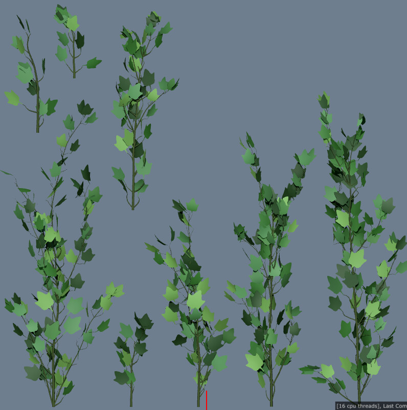Ivy branches assembled in Speedtree