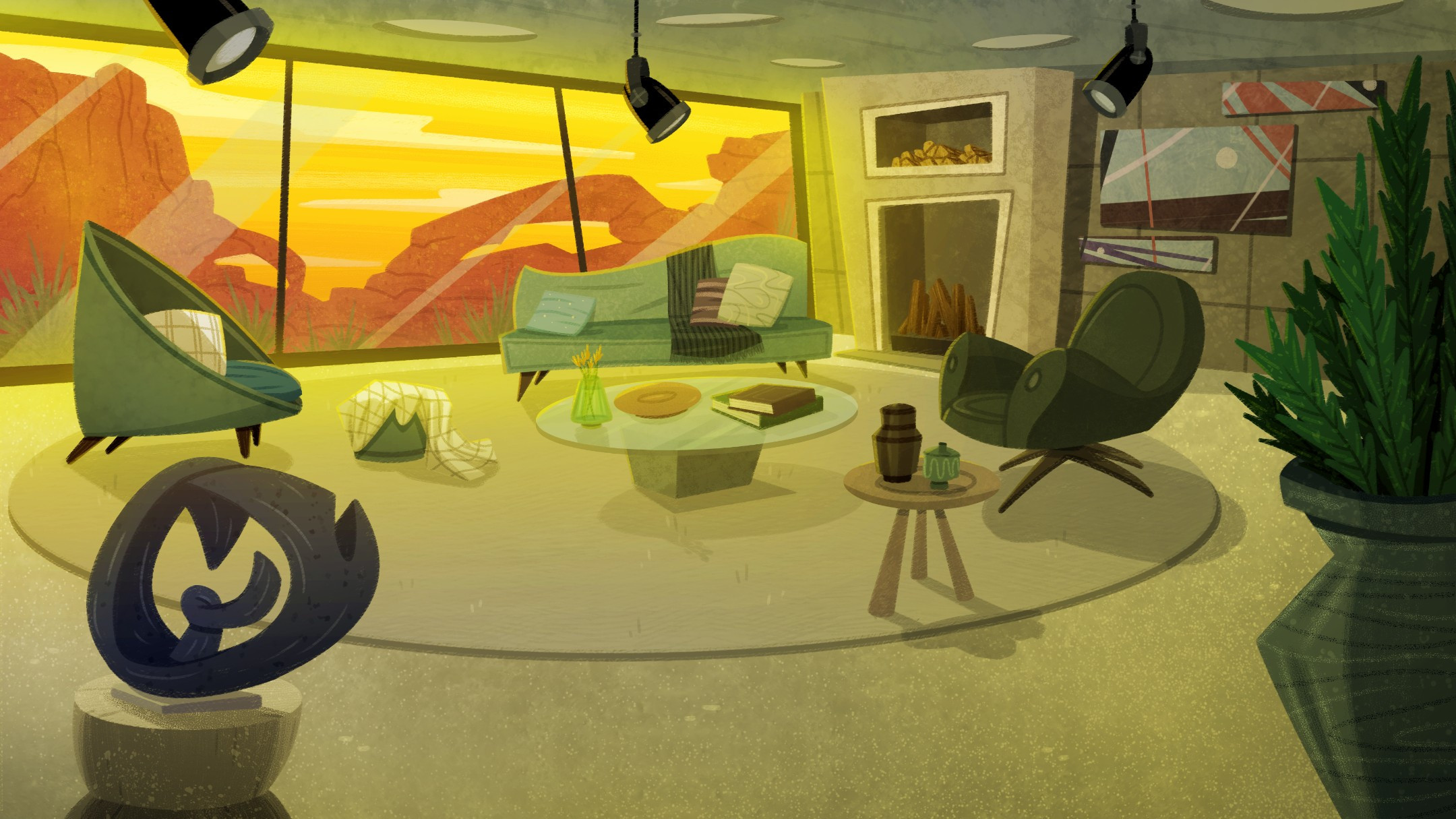 Modernist Interior Sunrise