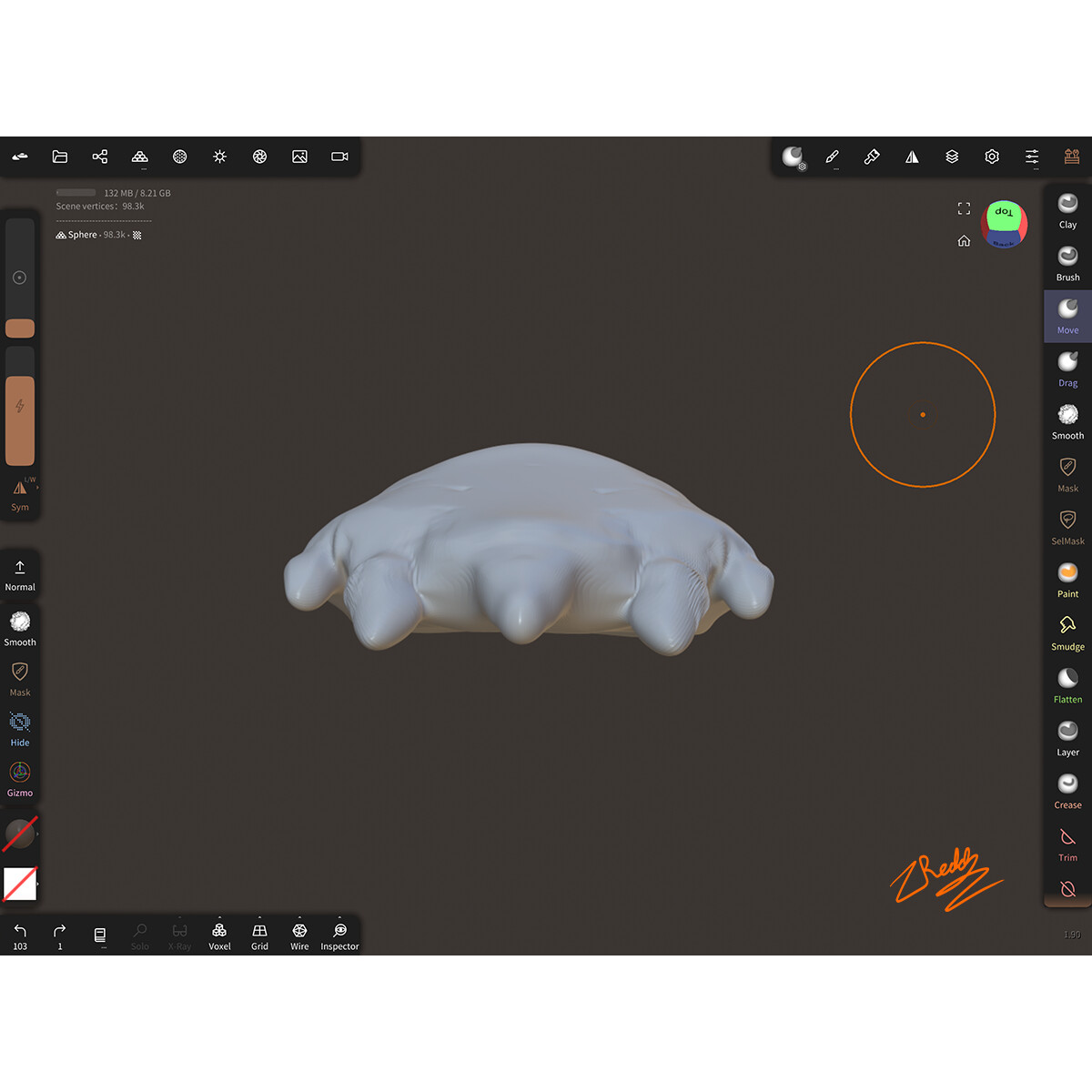 3D Model of a Diamondback Terrapin Claw (Front View)
