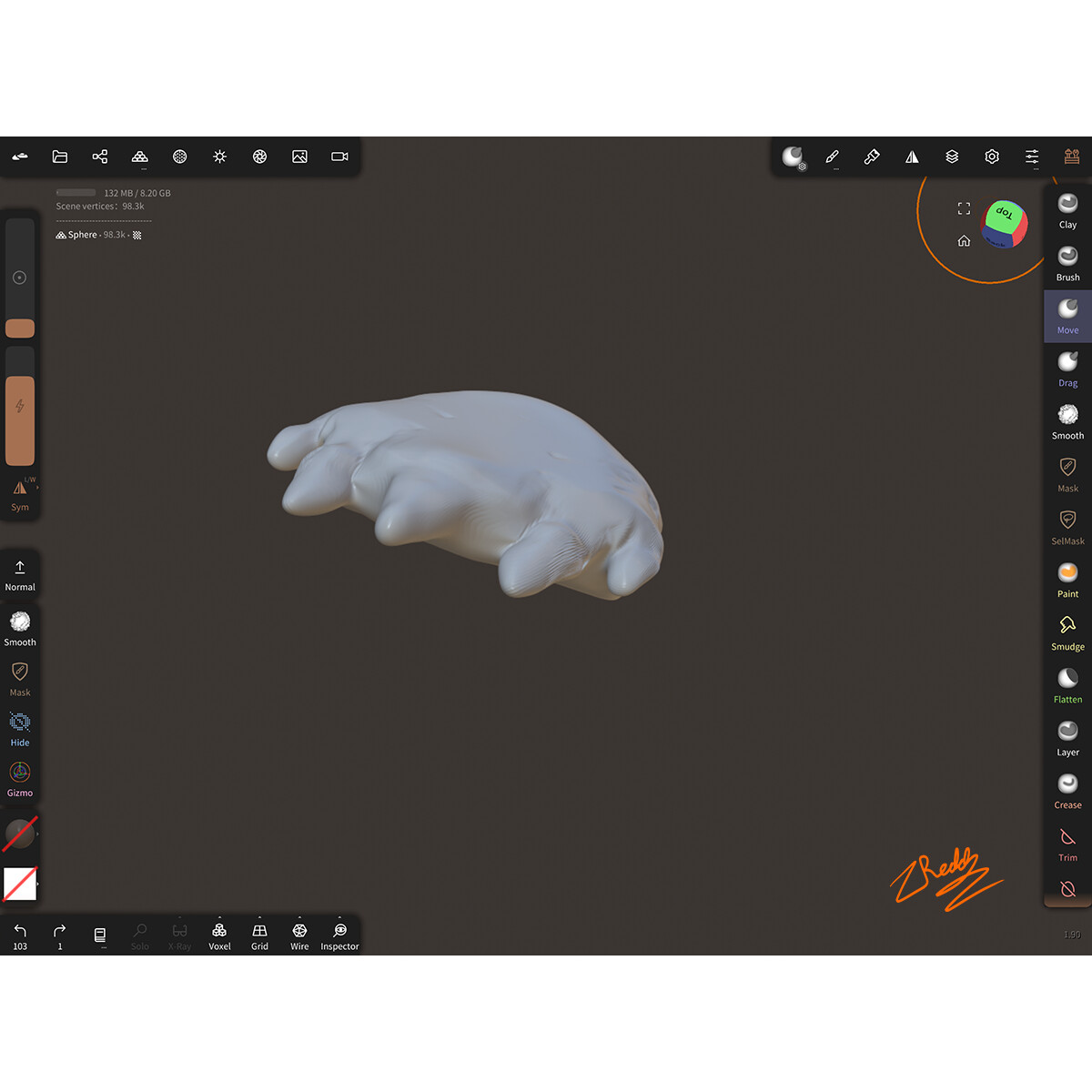 3D Model of a Diamondback Terrapin Claw (3/4 View)