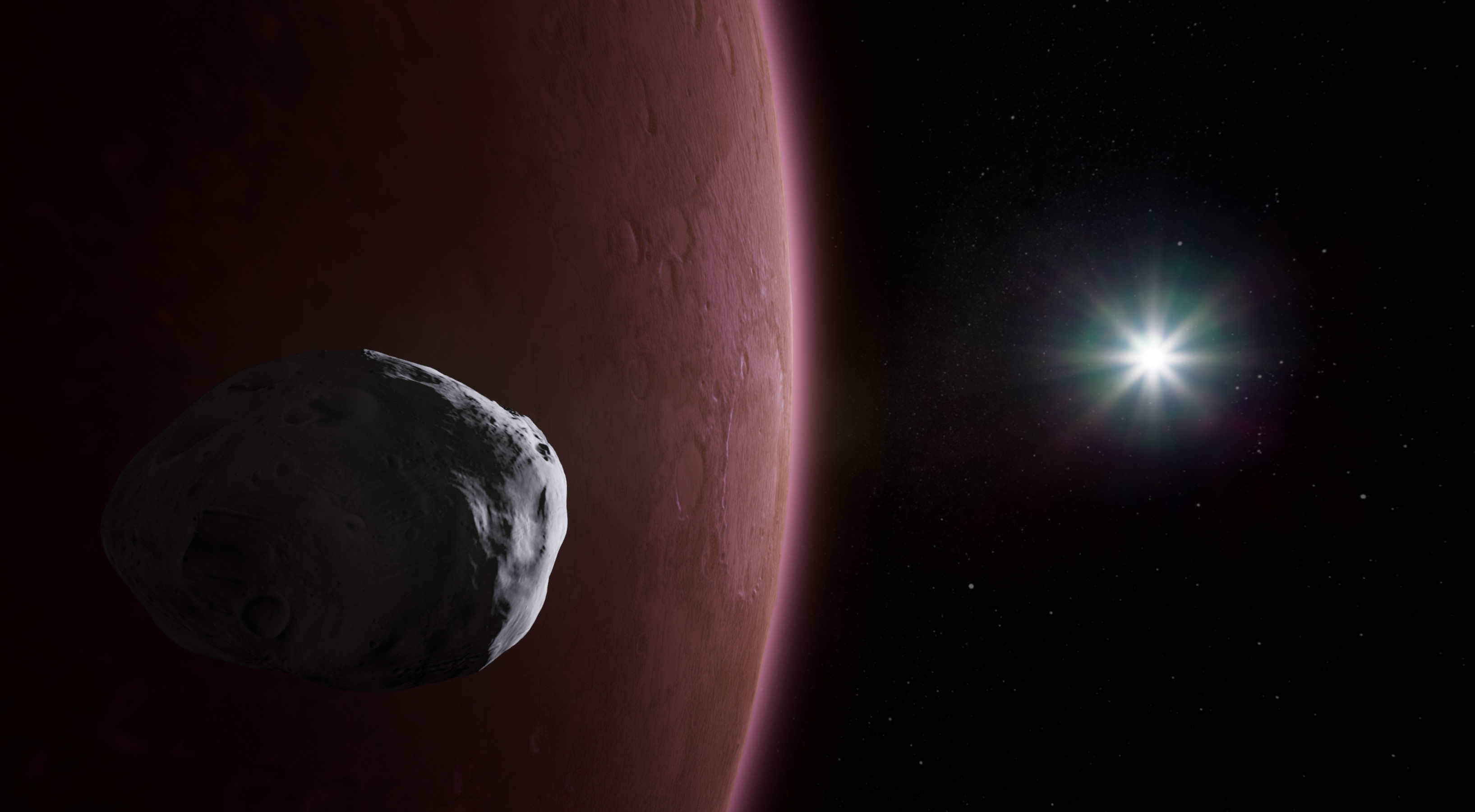 Mars and Phobos
(distances not to scale)