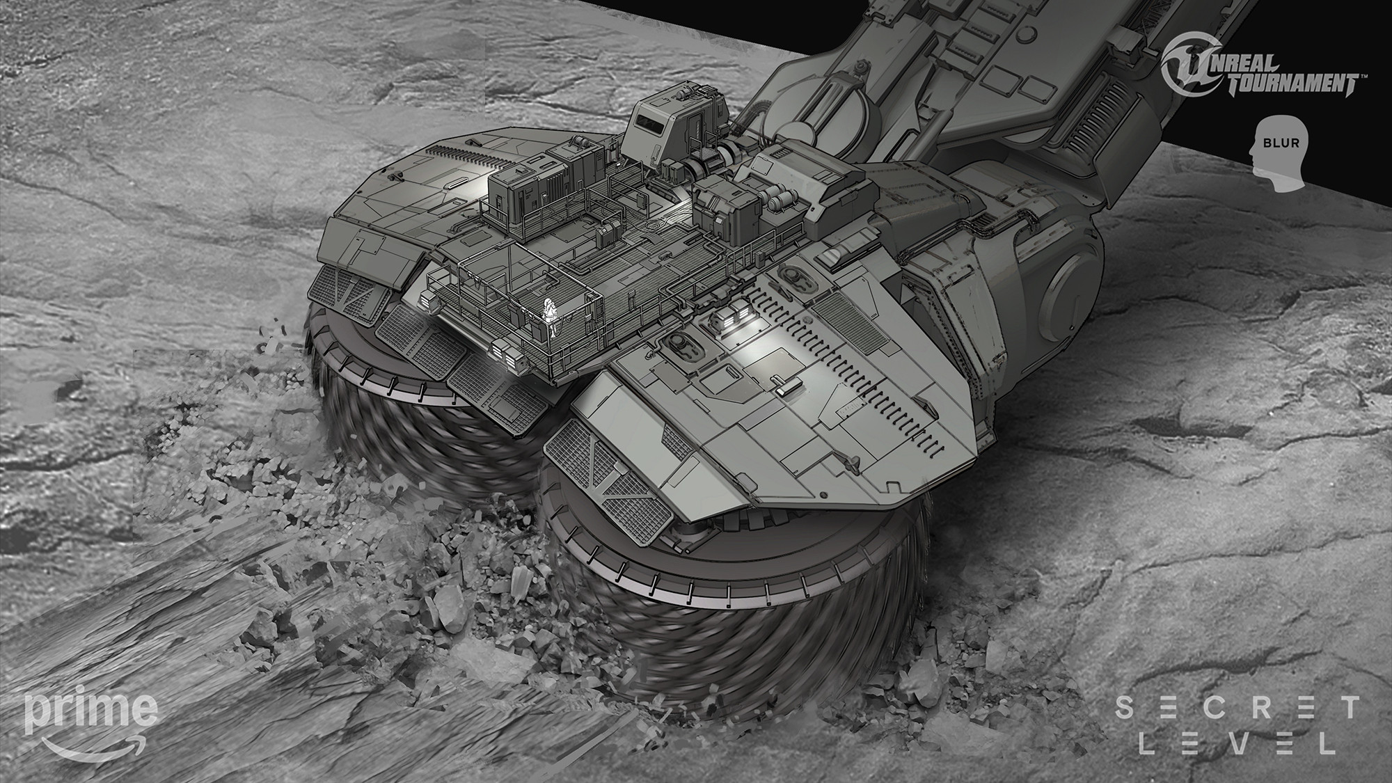 I made the design details on top of a 3d mesh provided by Blur.