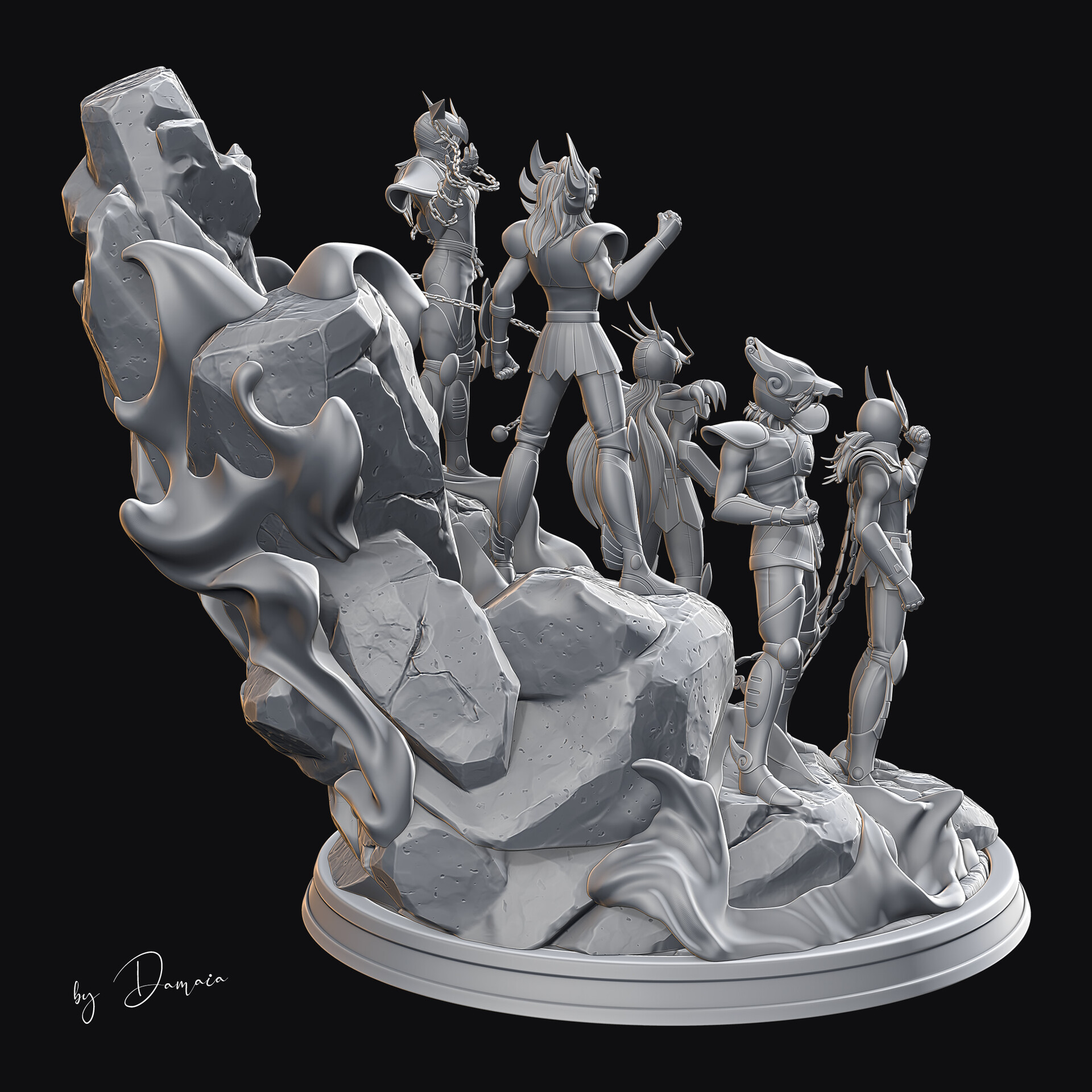 ArtStation - Saint Seiya Bronze Diorama Set 1