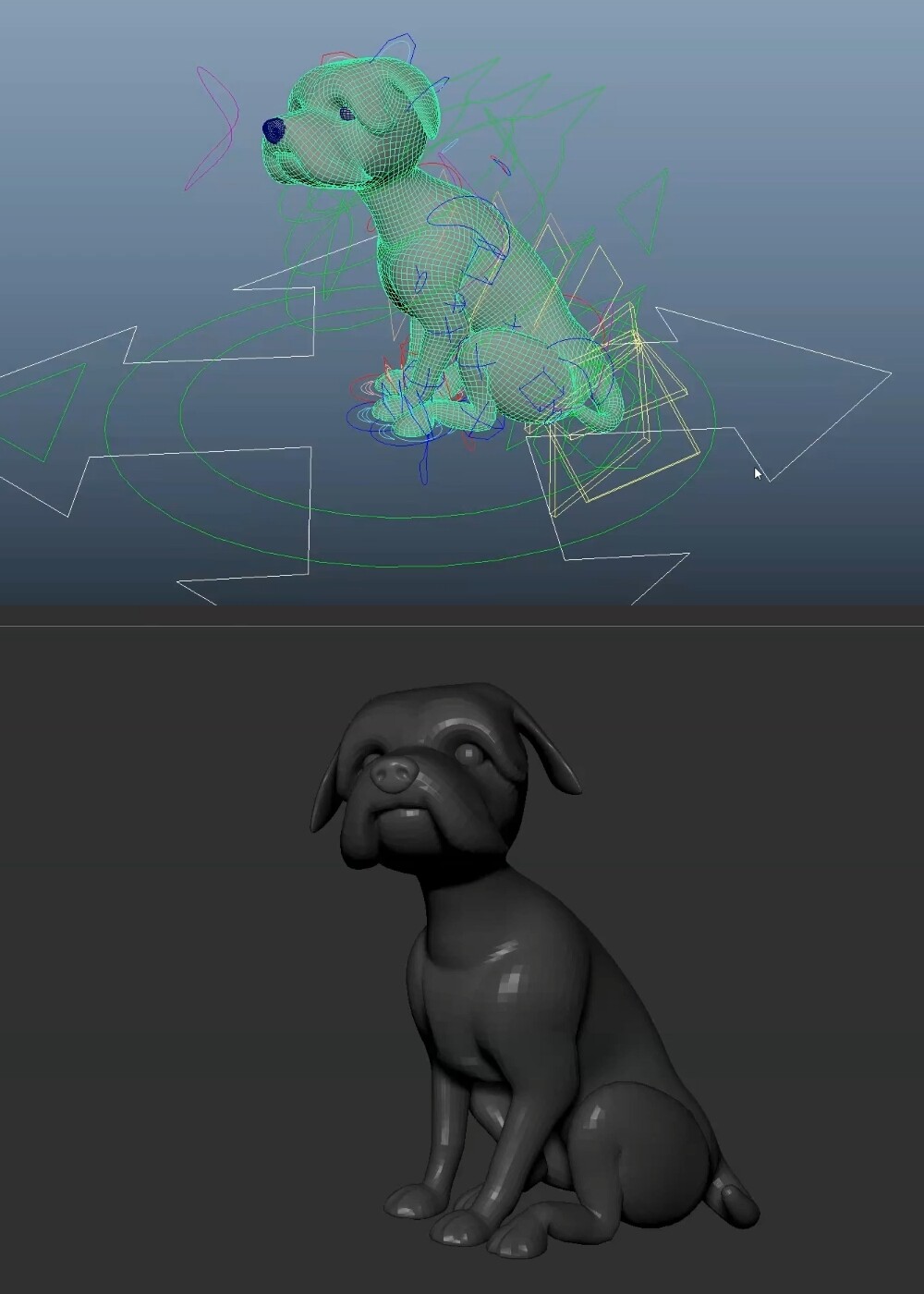 Posing in Maya and resculpting in ZBrush