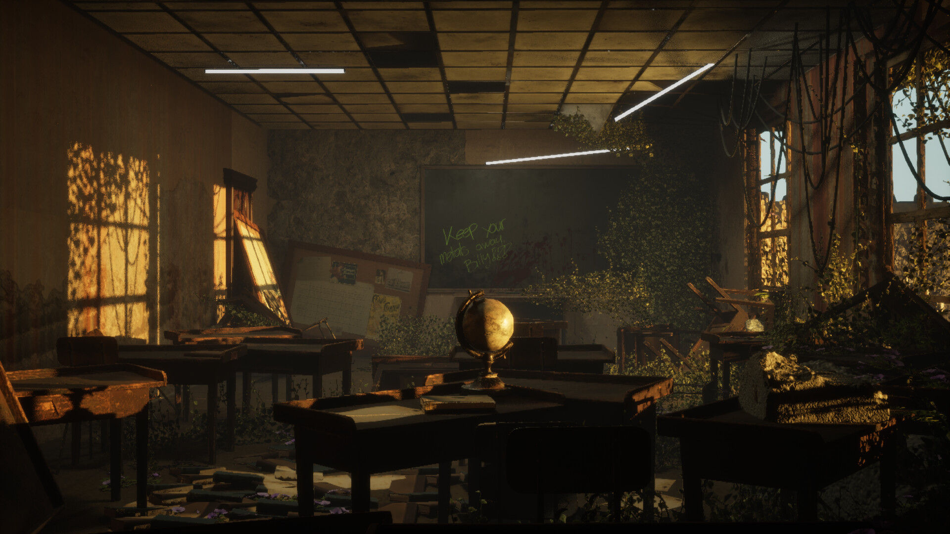 ArtStation - The Unfinished Lesson-Post apocalyptic classroom