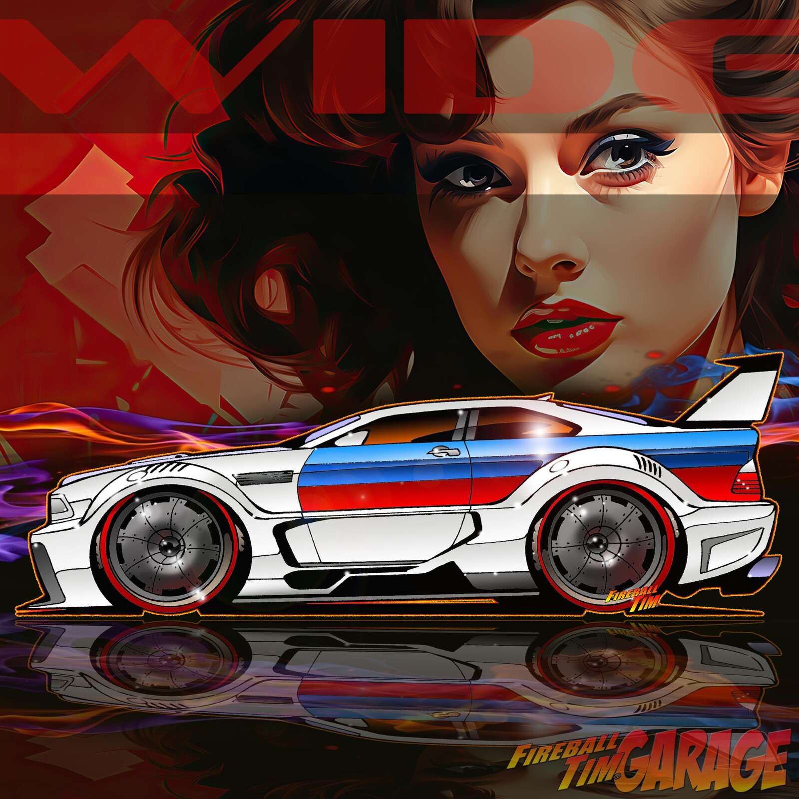 Flossman Bodied BMW M3 Art by Fireball Tim