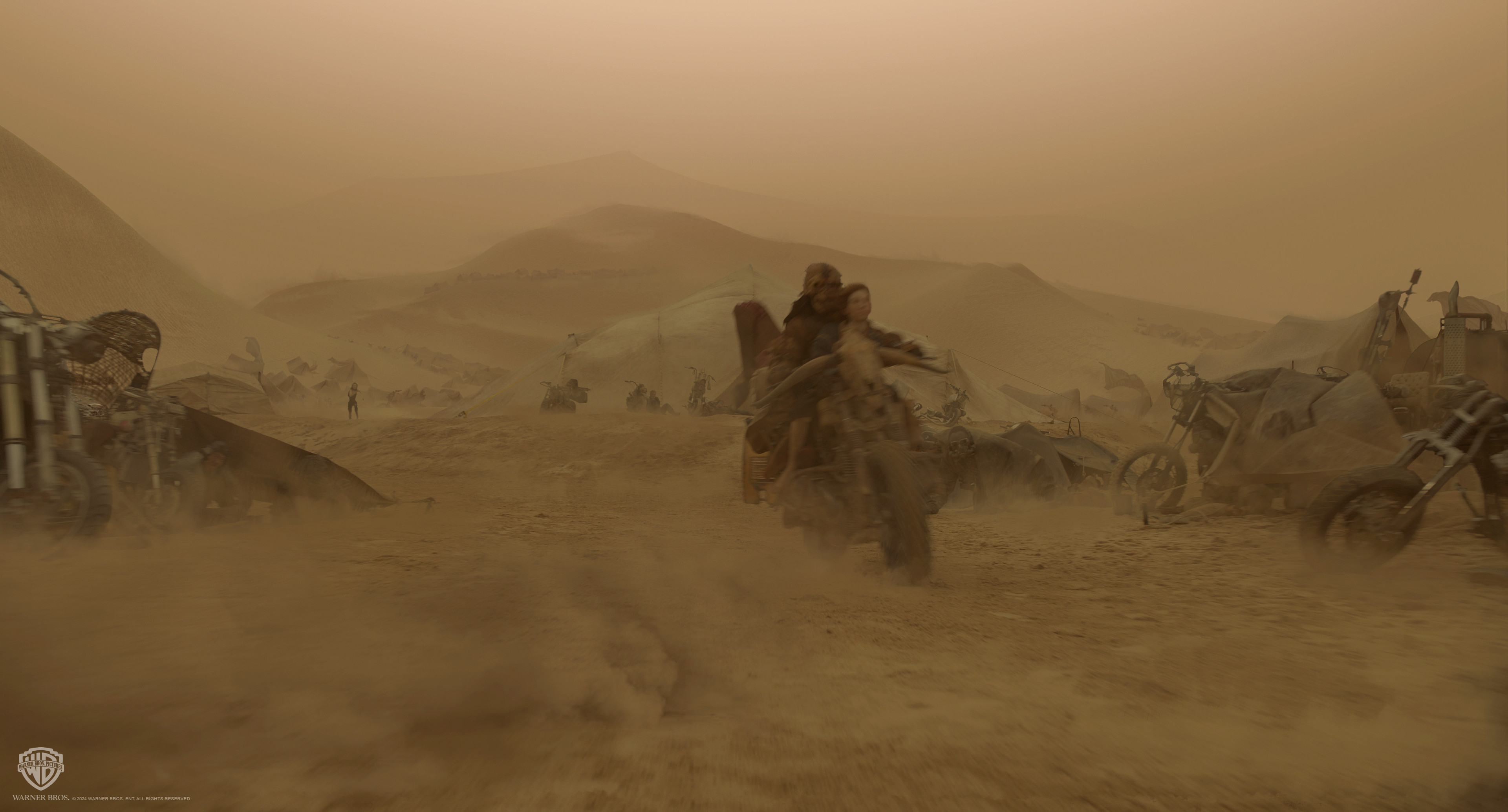 Concept of a storm look with medium density of the kicked up dust 