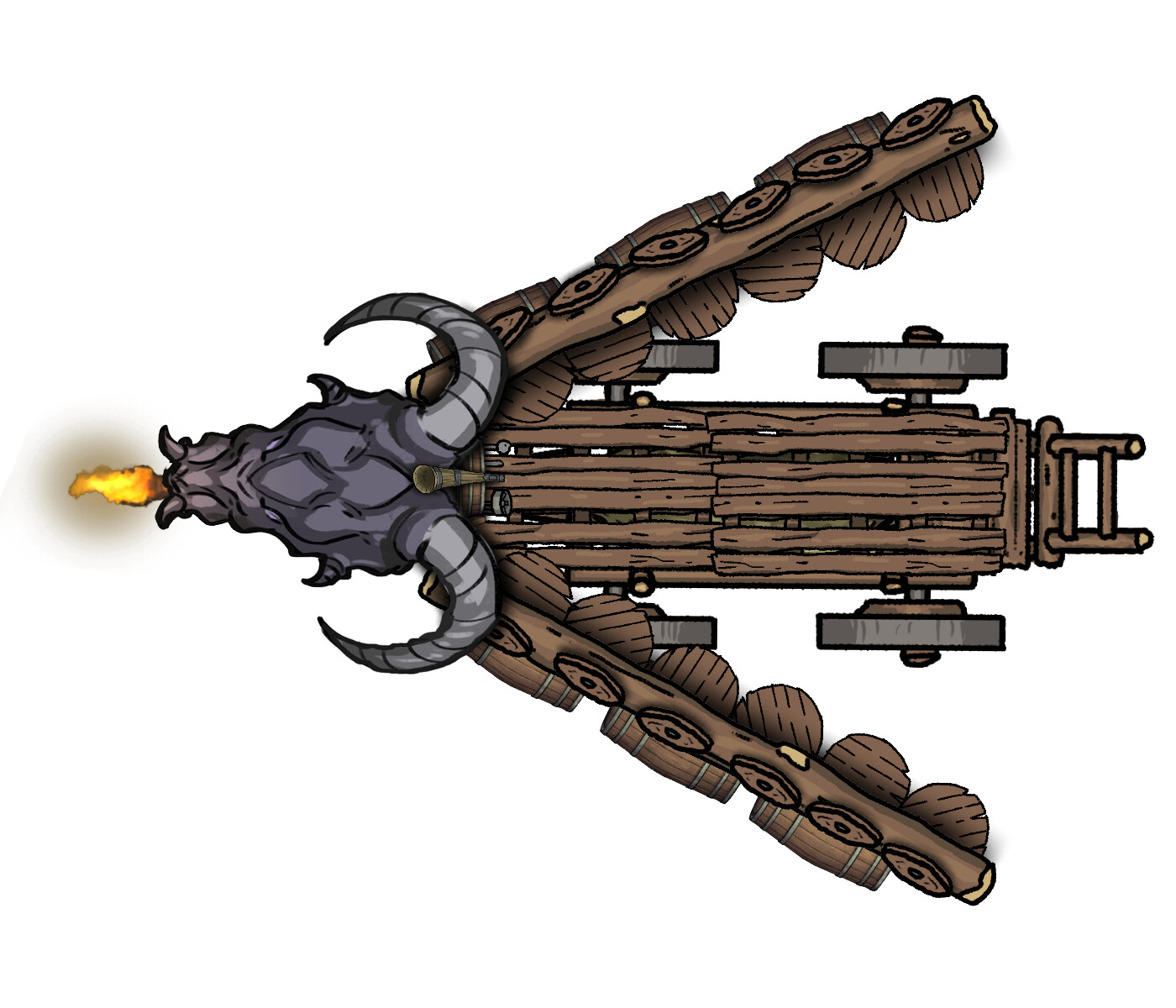 "Deployed" version of the wagon.