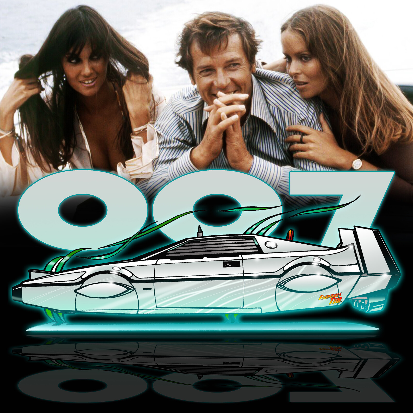 Jams Bond Lotus Submarine Canvas Art by Fireball Tim