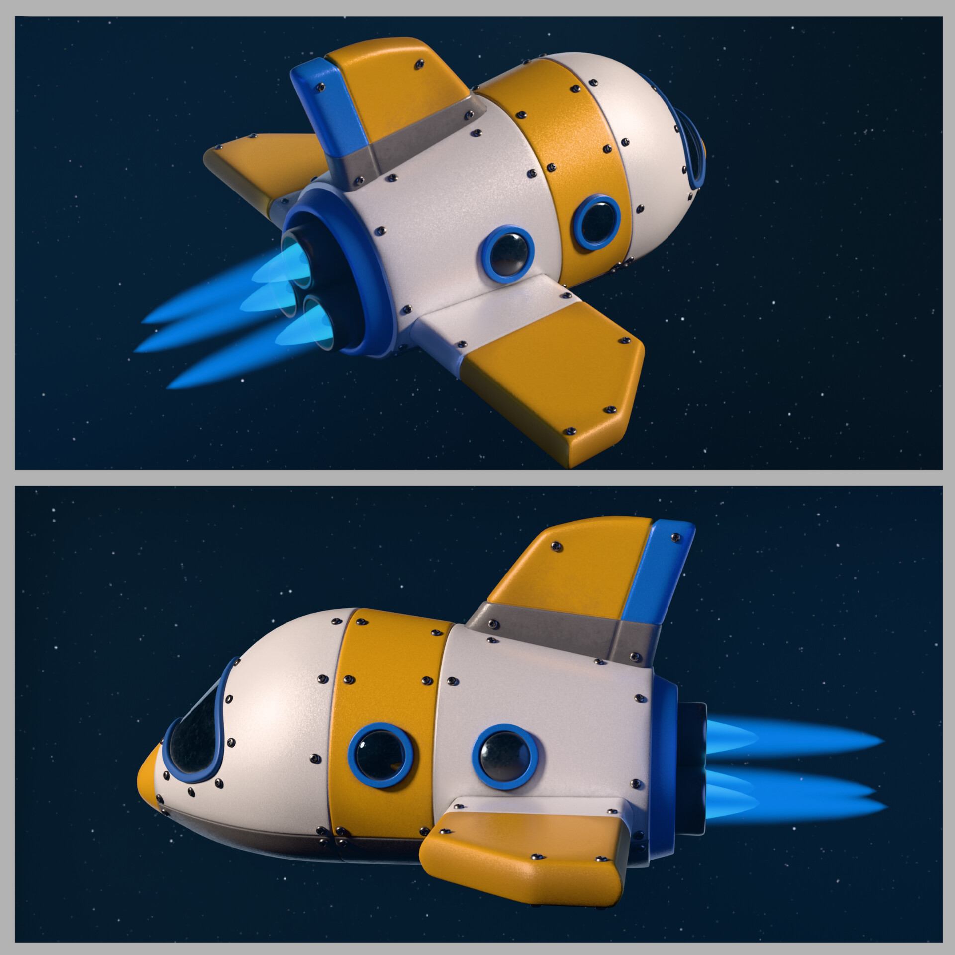 ArtStation - Stylized cartoon shuttle