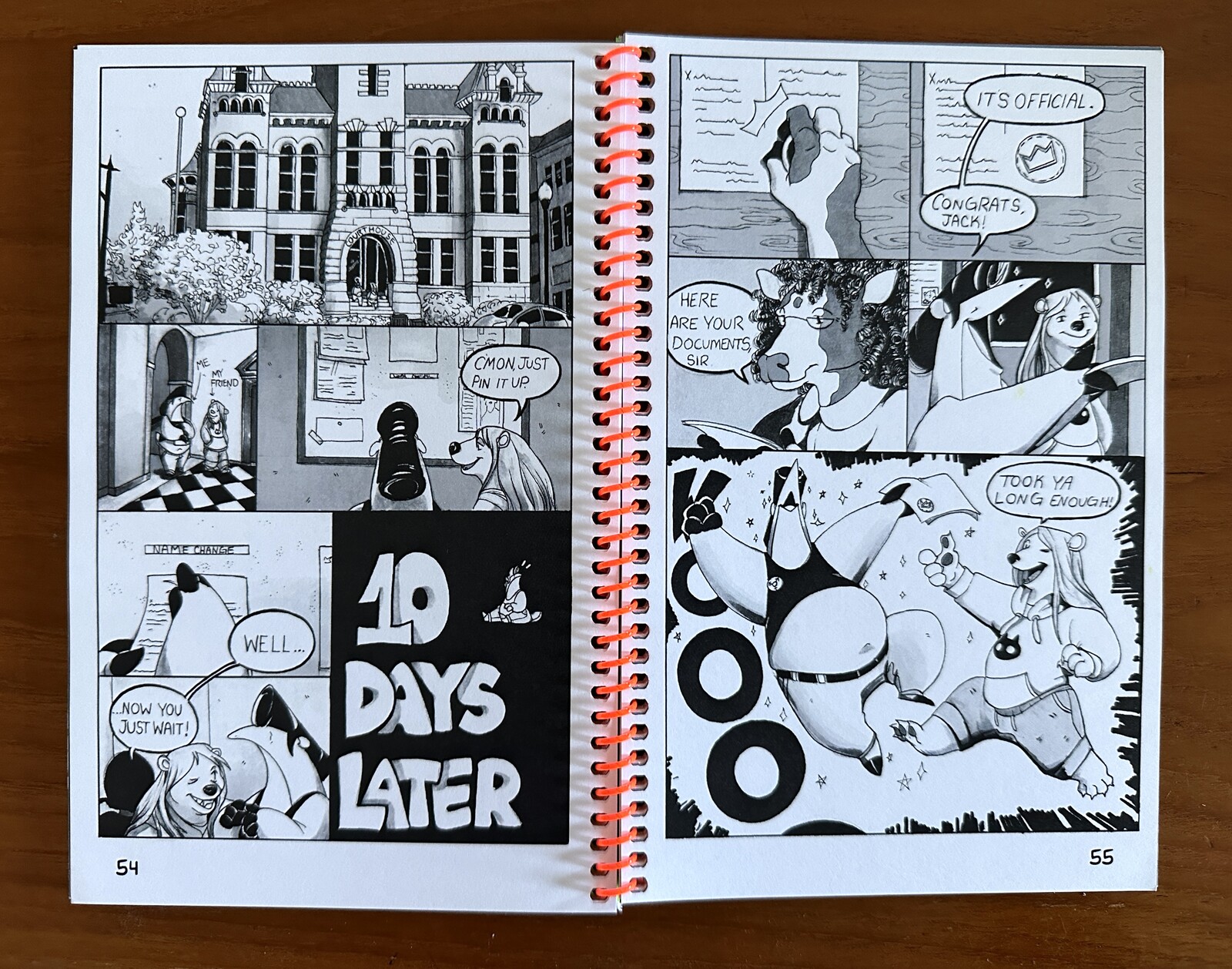 Spread of Ten Days in the [Insert Your Name Here] XCB Anthology Zine.