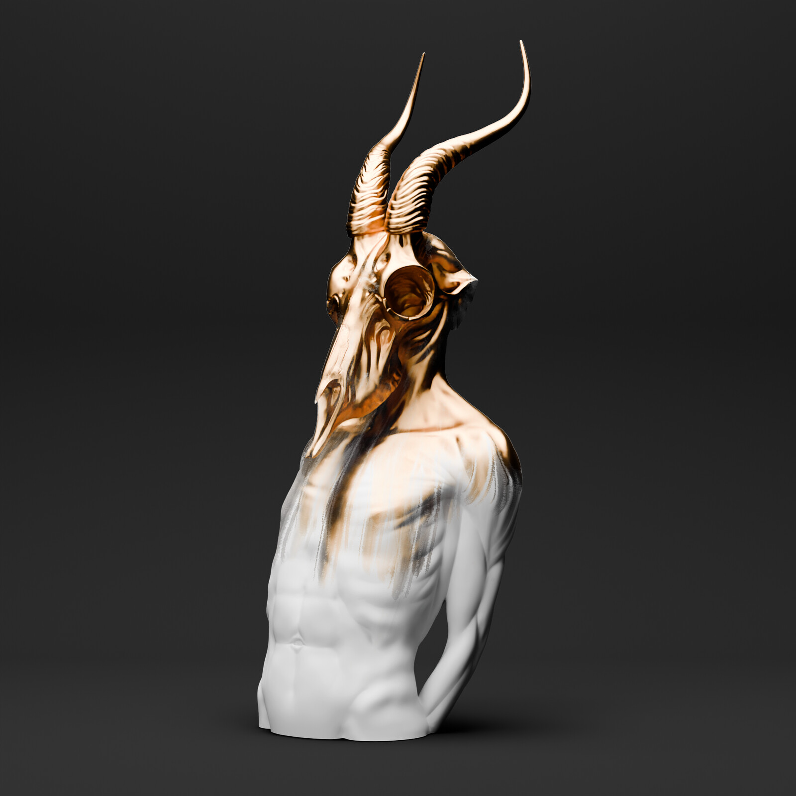 Sculpture : BokBoy : white and  gold (in production).