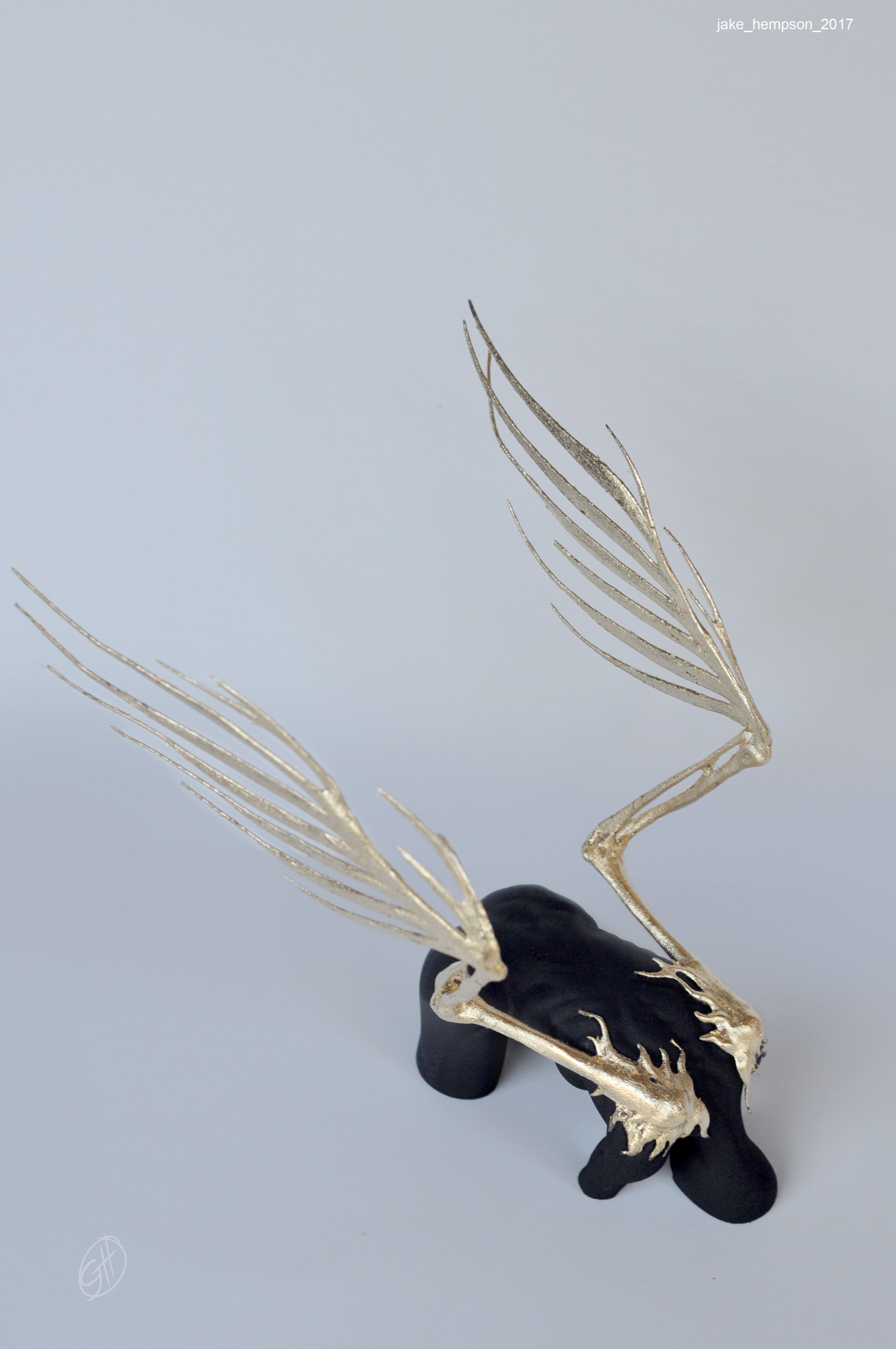 Fallen -  gold leaf and resin.