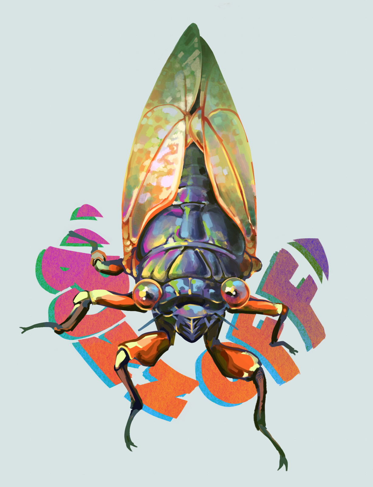 Buzz Off design digital painting