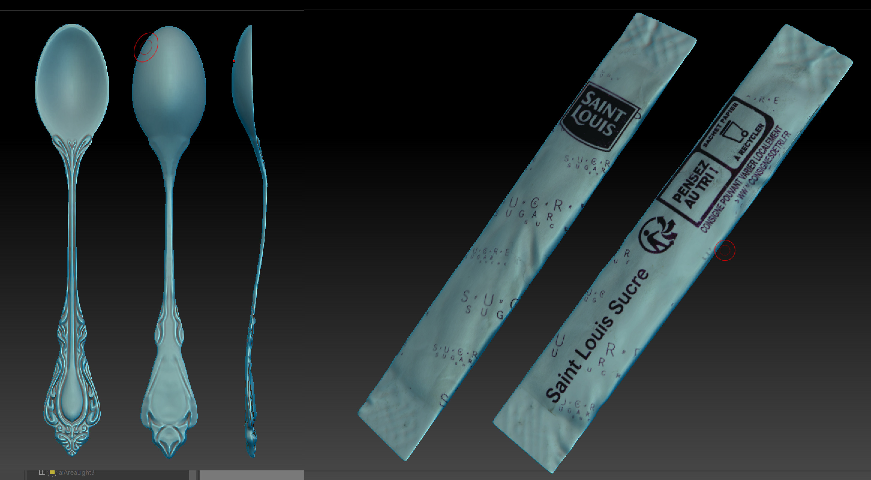 Spoon and sugar models in ZBrush