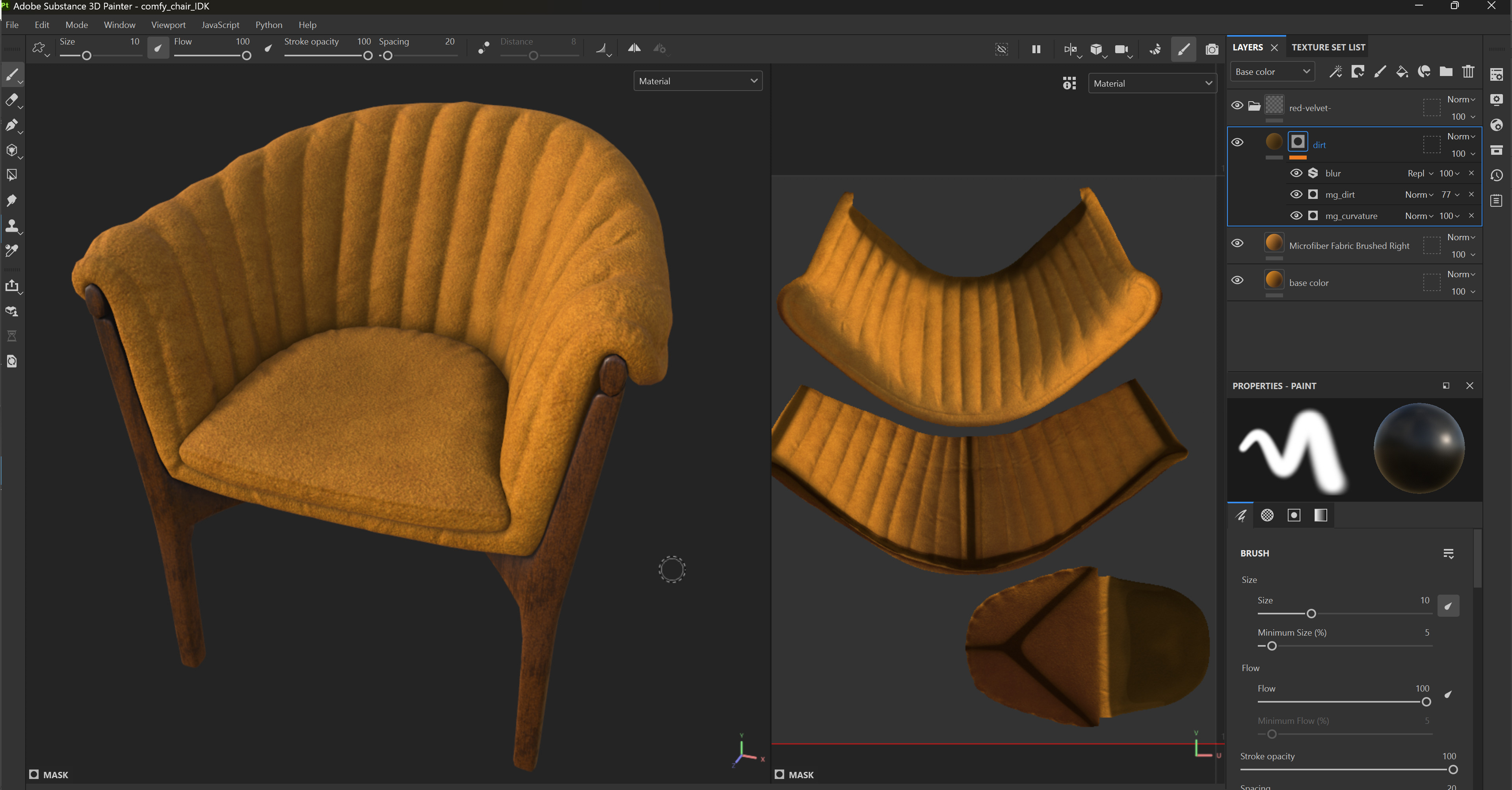Table model texturing in Substance Painter by Irene Devin Keller