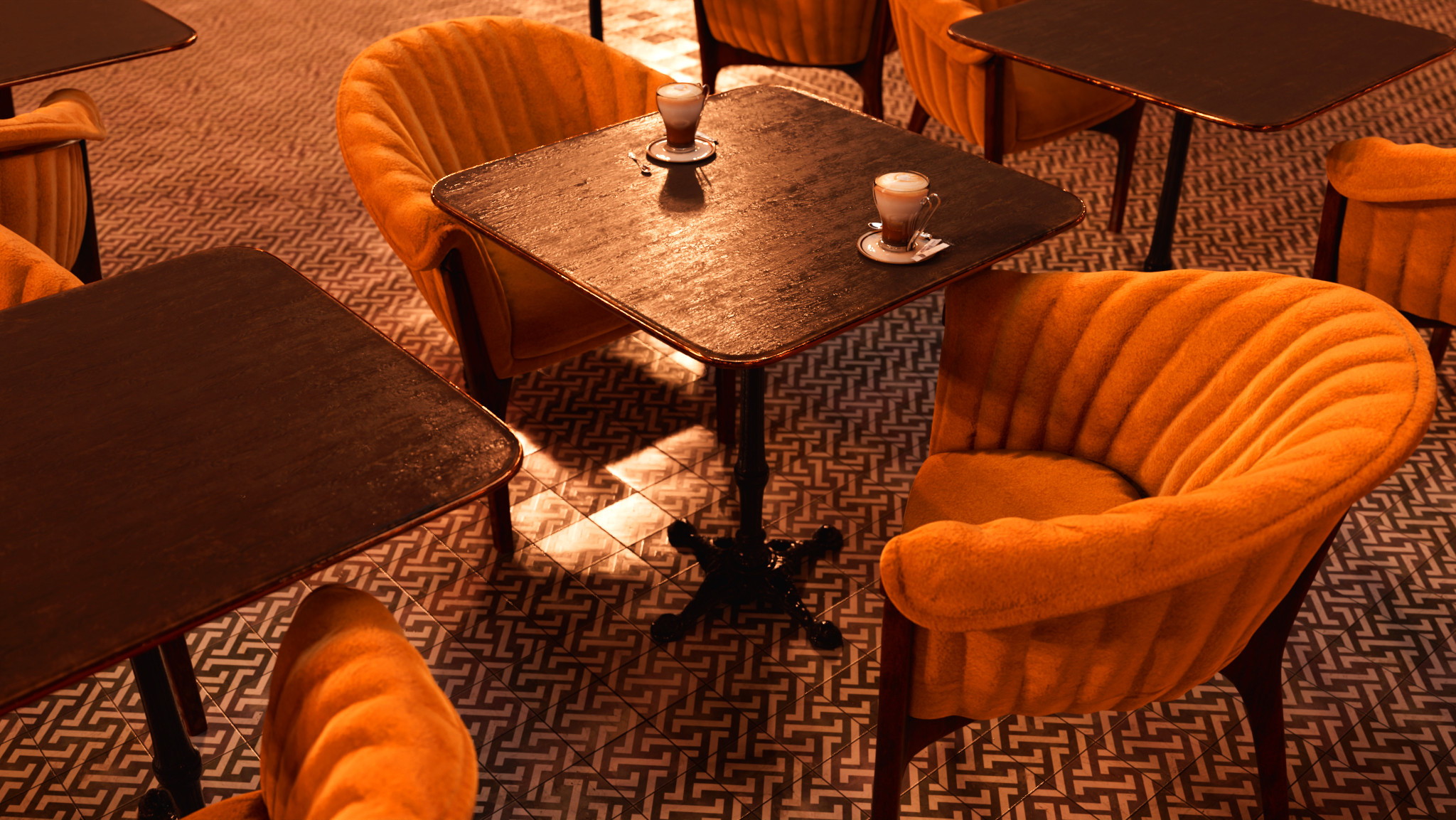 Cafe tables render in Arnold for Maya 2025