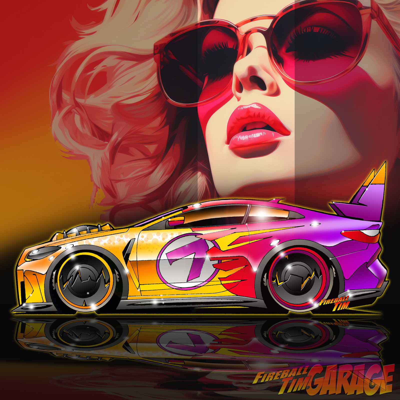 Custom BMW M3 Fireball Art