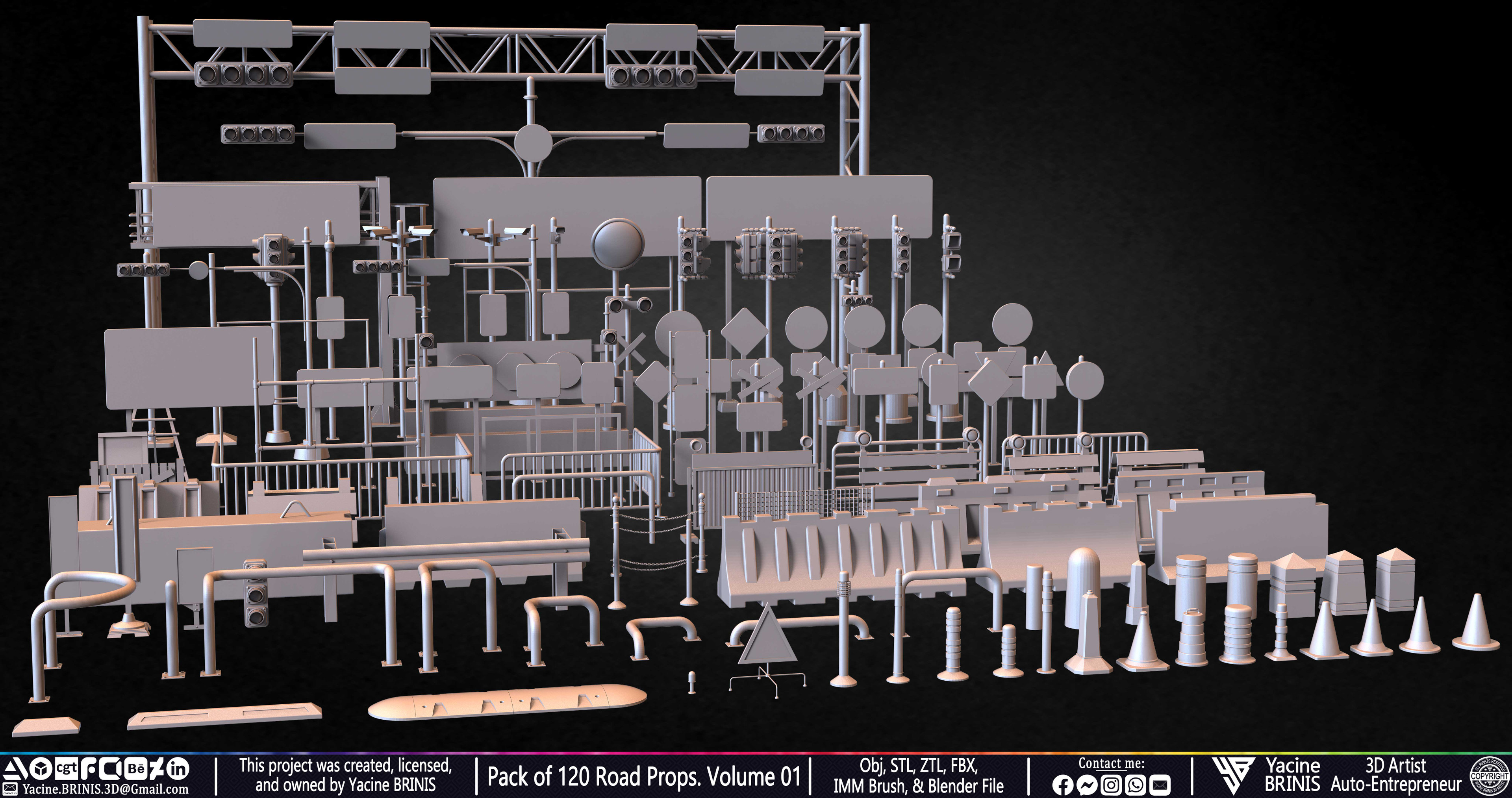 Pack of 120 Road Props Sculpted by Yacine BRINIS Volume 01 Set 017