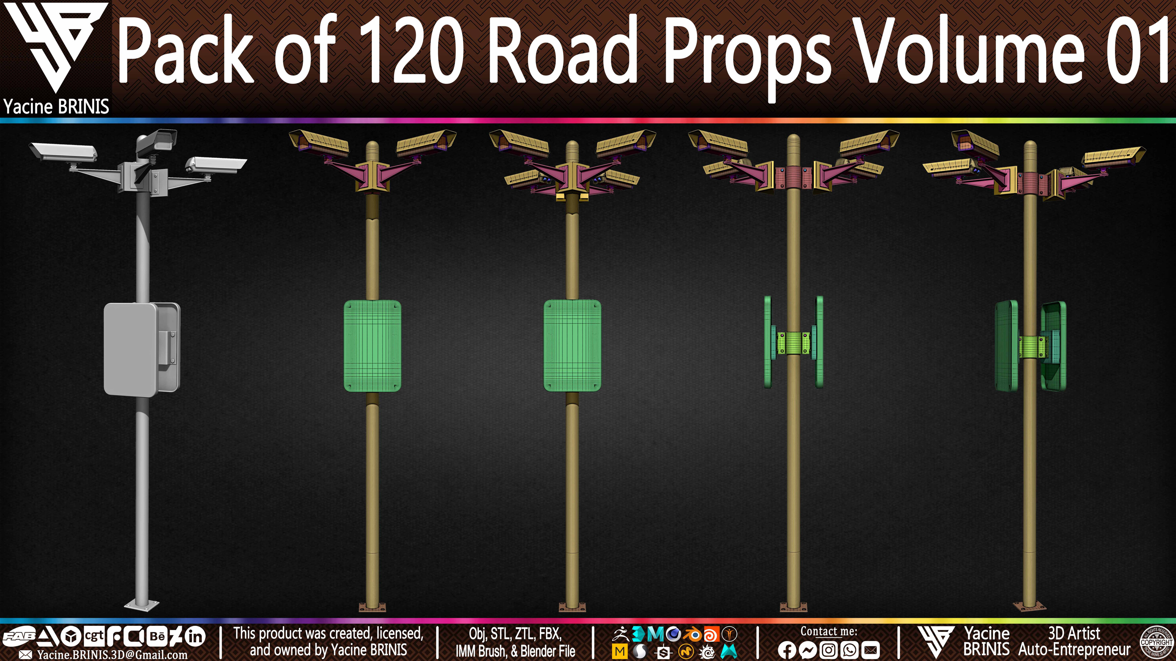 Pack of 120 Road Props Sculpted by Yacine BRINIS Volume 01 Set 022