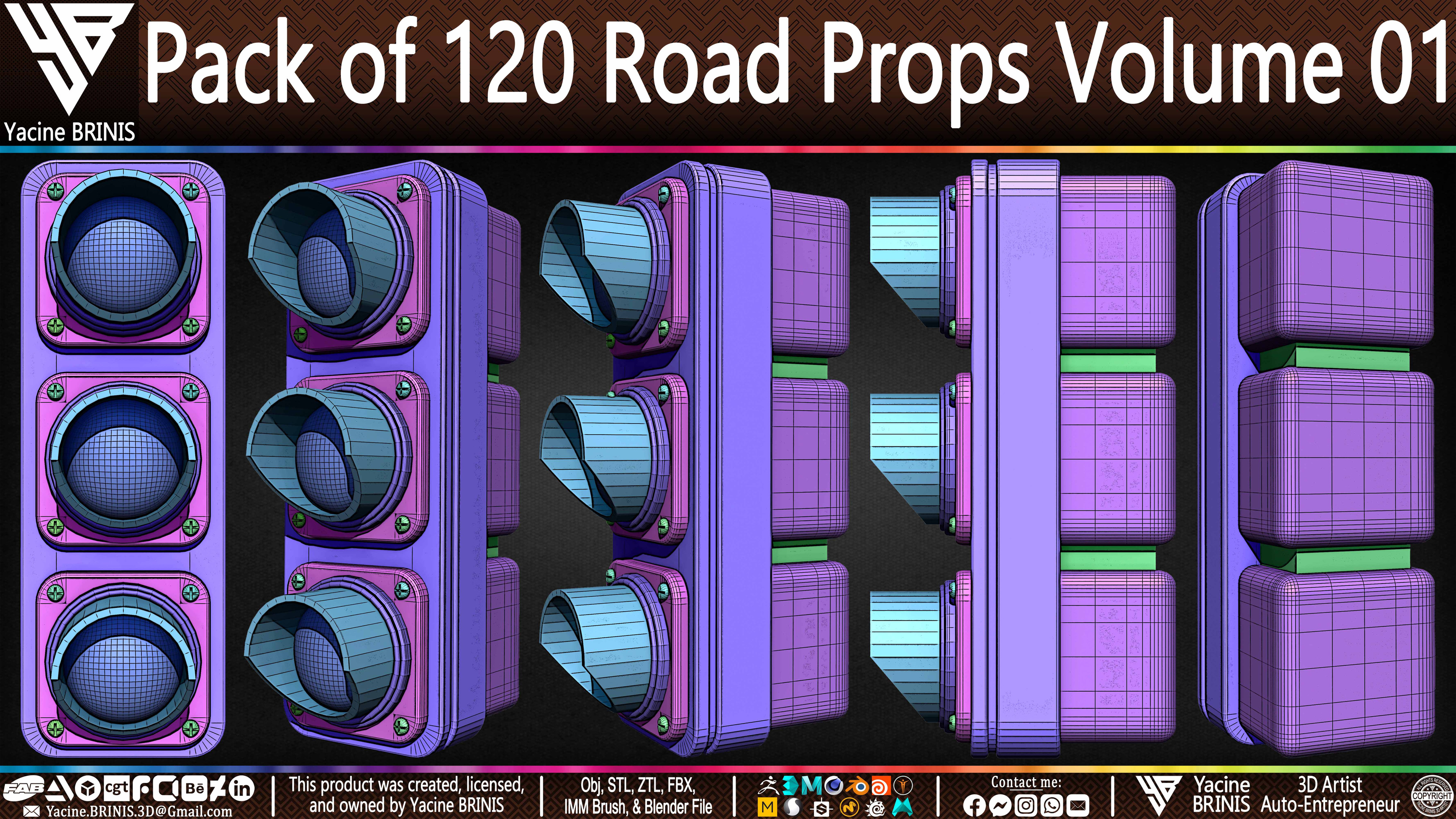 Pack of 120 Road Props Sculpted by Yacine BRINIS Volume 01 Set 023