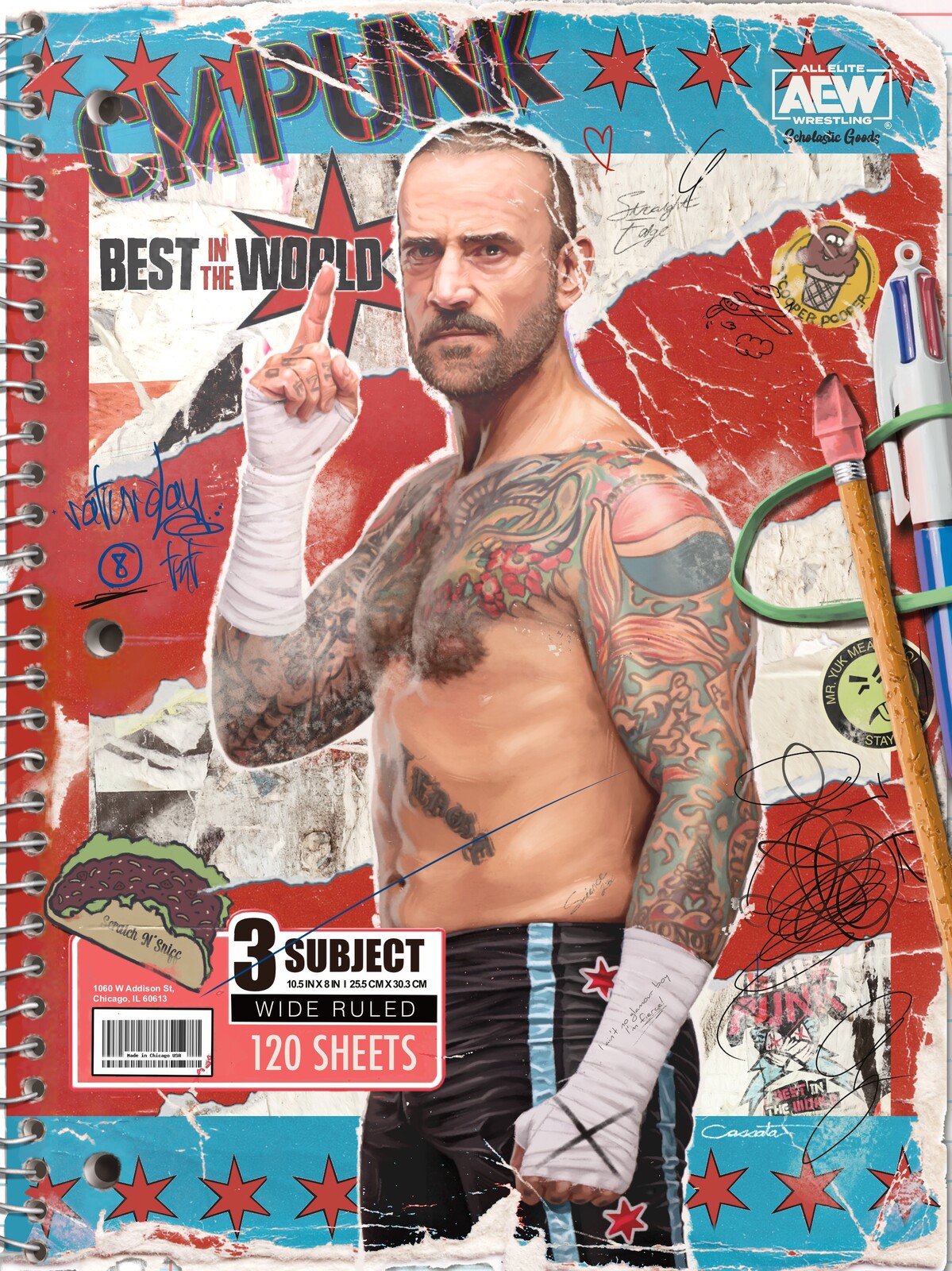 CM Punk school notebook poster