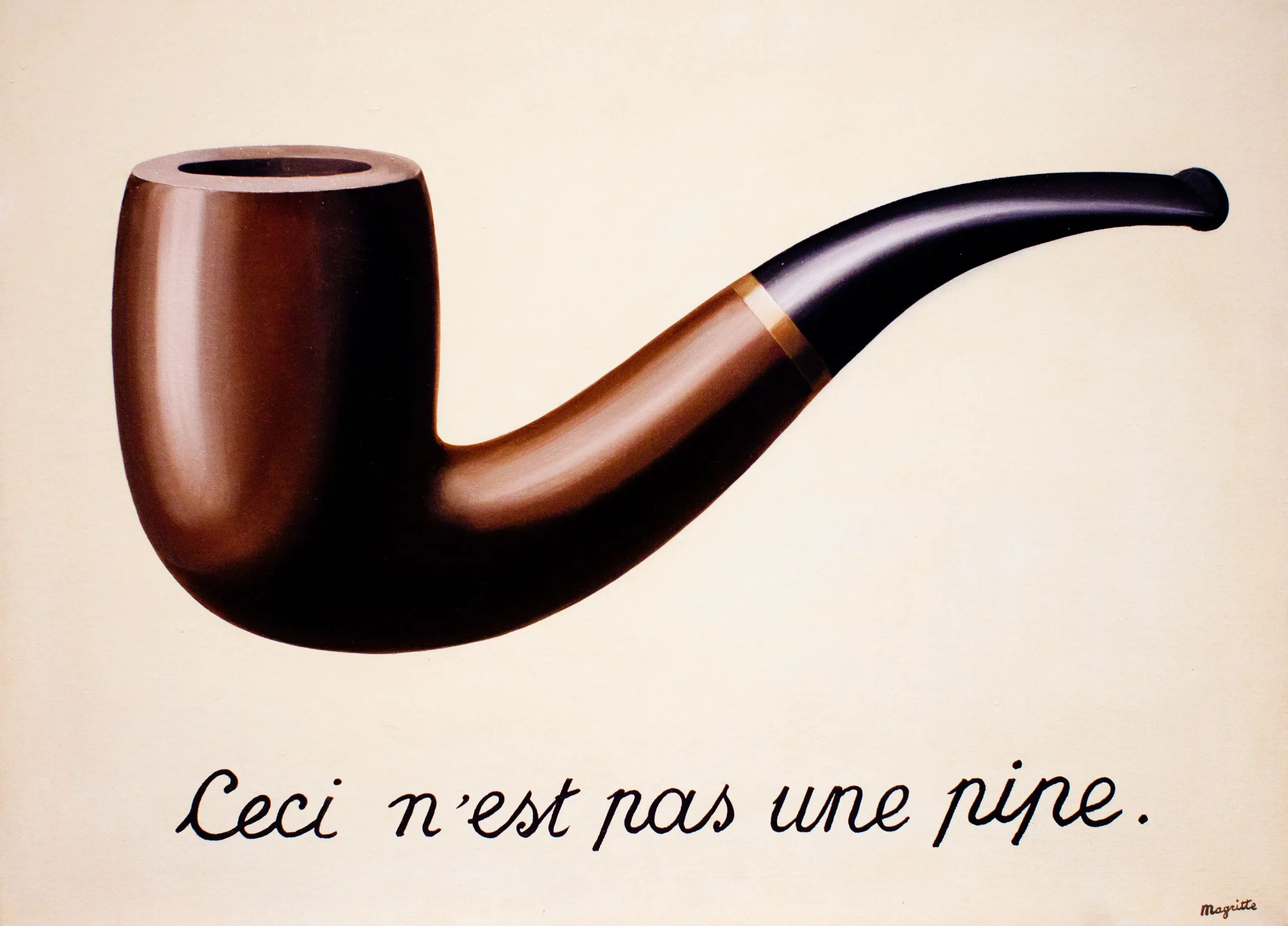 This is a painting of a pipe, this is not a pipe.