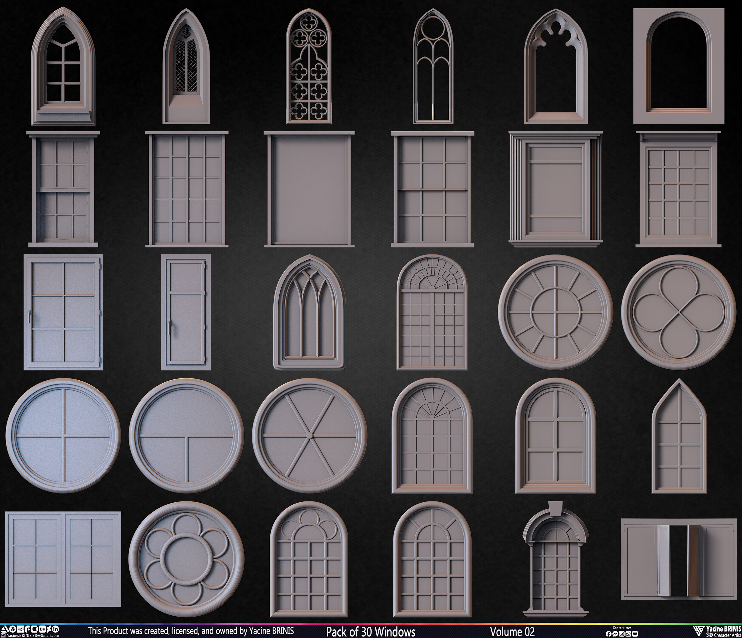 Pack of Windows, Sculpted by Yacine BRINIS Set 002