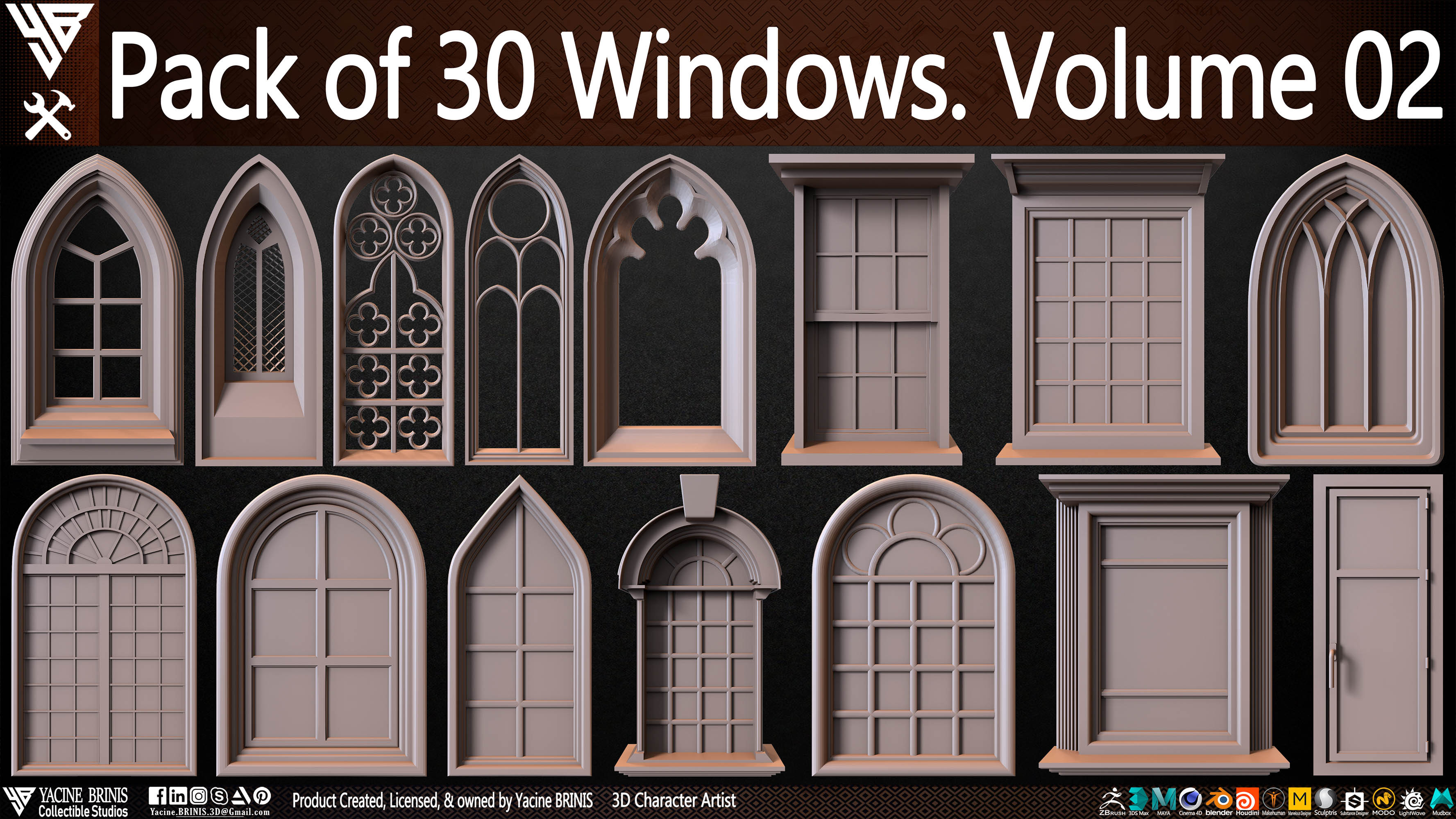 Pack of Windows, Sculpted by Yacine BRINIS Set 004