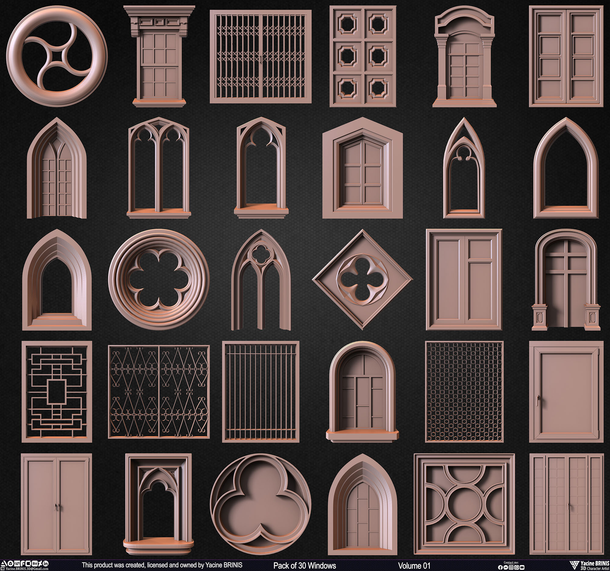 Pack of Windows, Sculpted by Yacine BRINIS Set 006