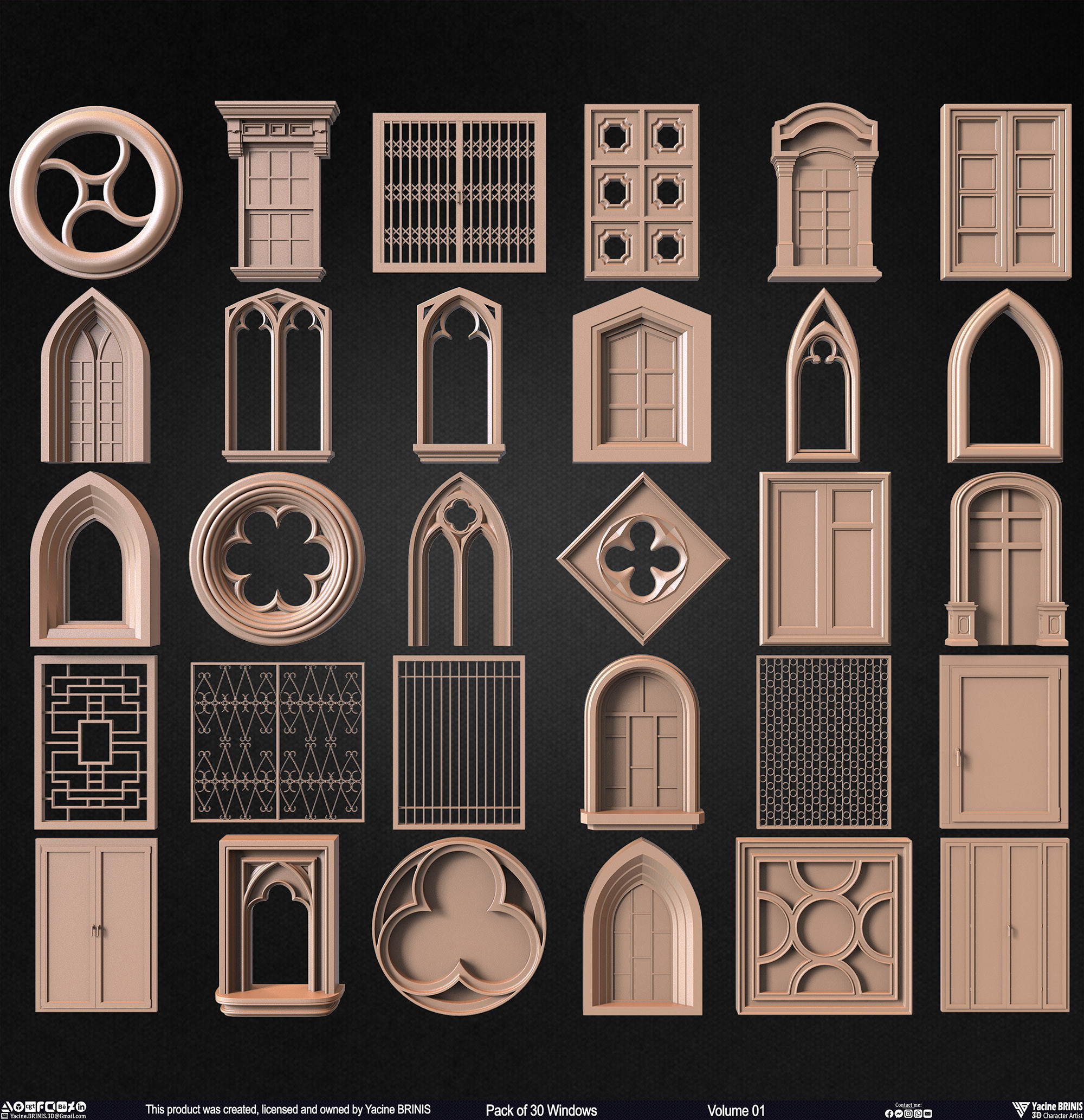 Pack of Windows, Sculpted by Yacine BRINIS Set 008