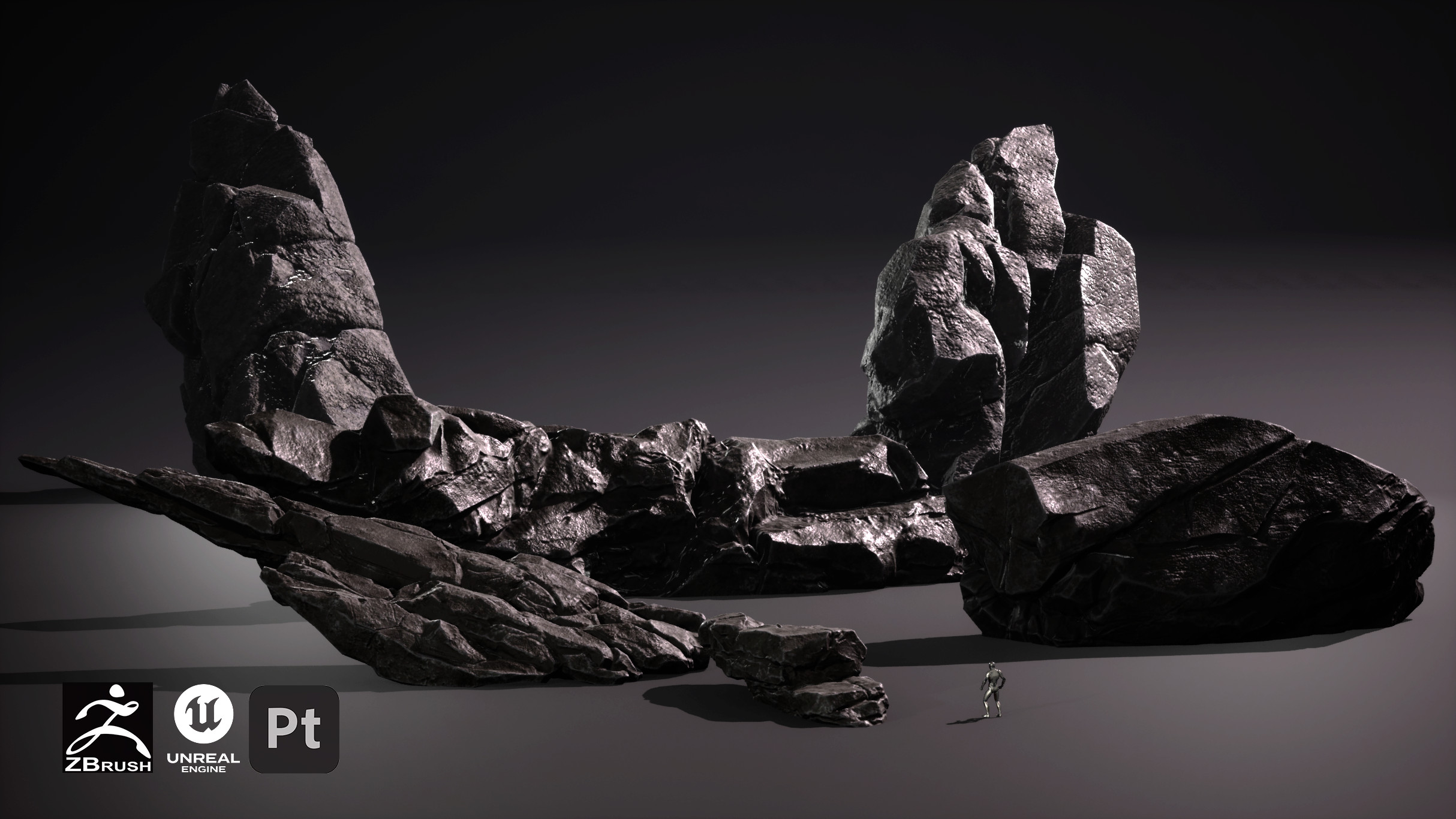 Rock Zoo. 
Hand-Sculpted in Zbrush and textured in Substance Painter. 