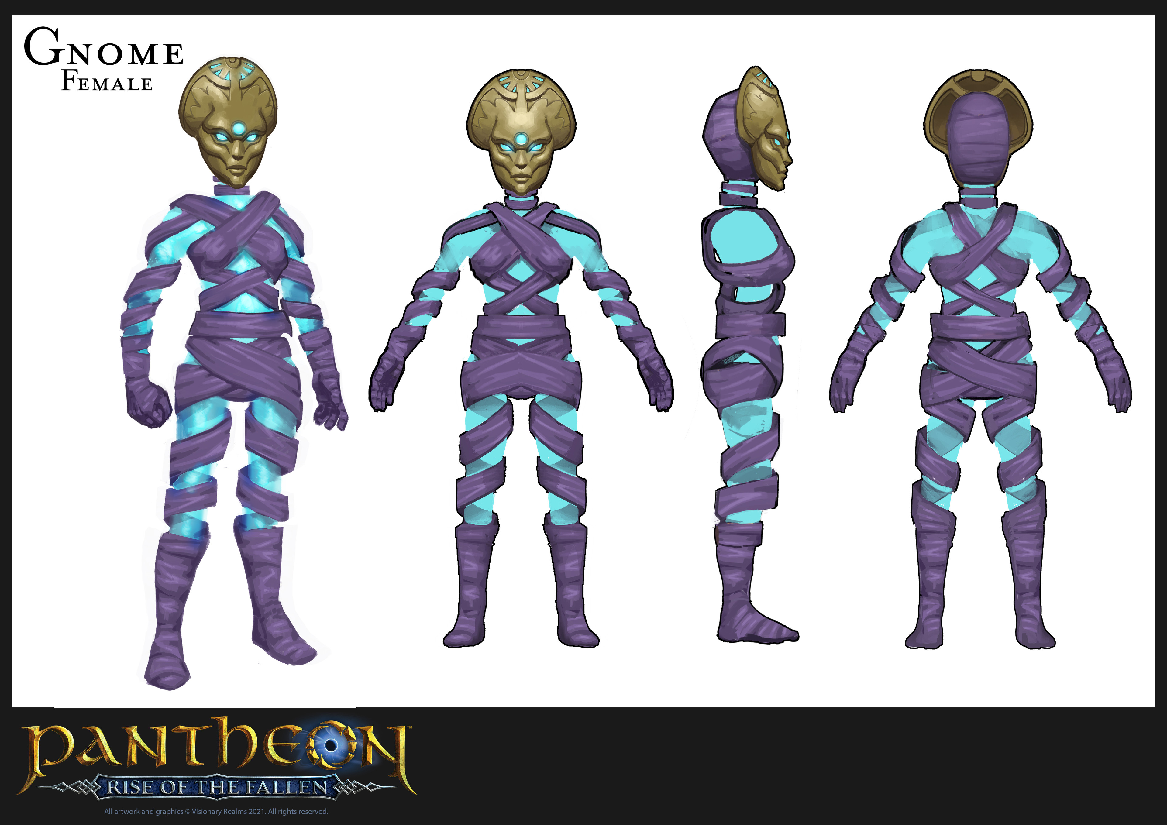 Pantheon's unique take on the Gnome race -- these are beings without true physical form due to cataclysmic events that took place long ago on their home world.