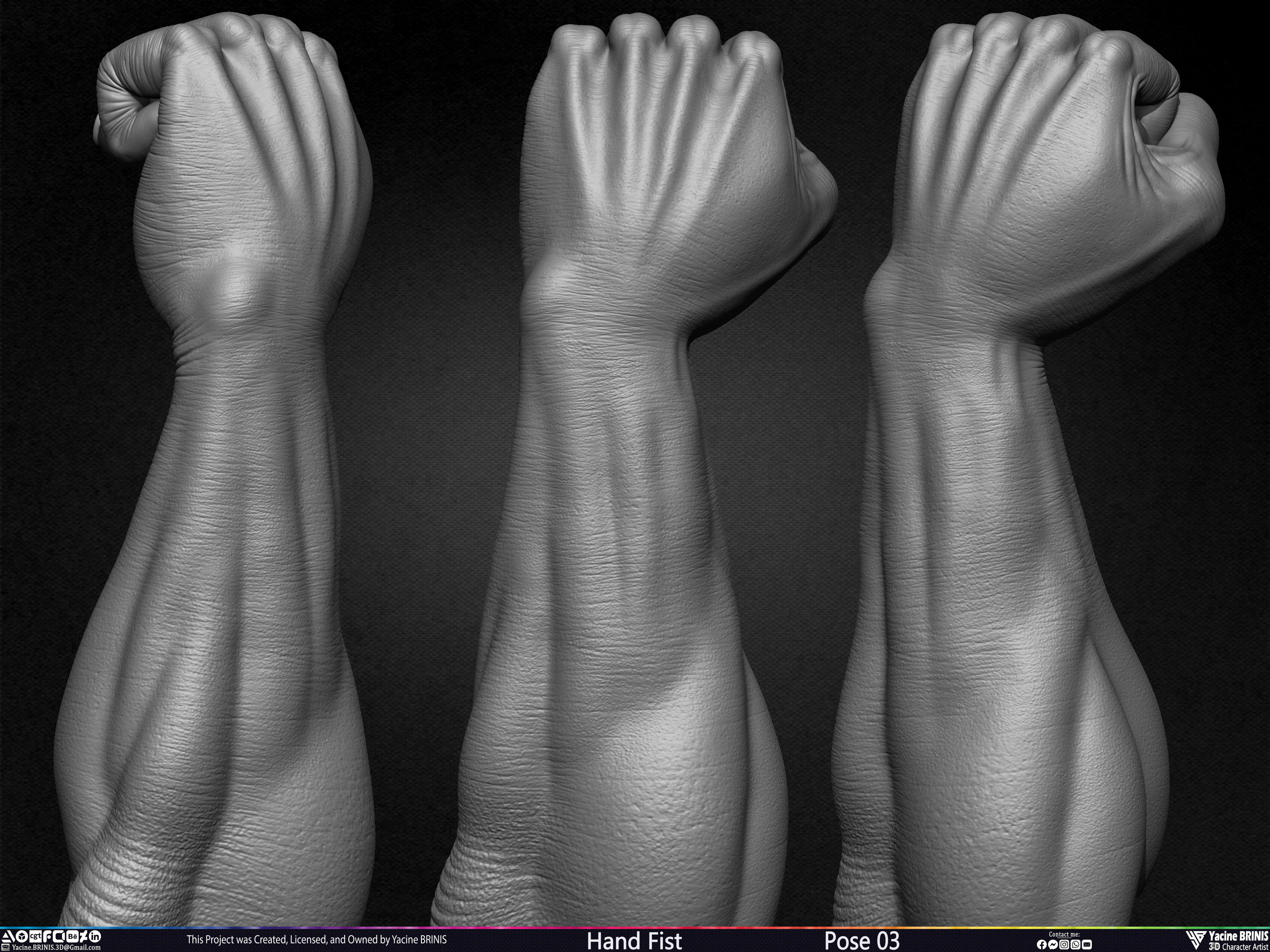 Hand Fist Arm Sculpted By Yacine BRINIS Set 002