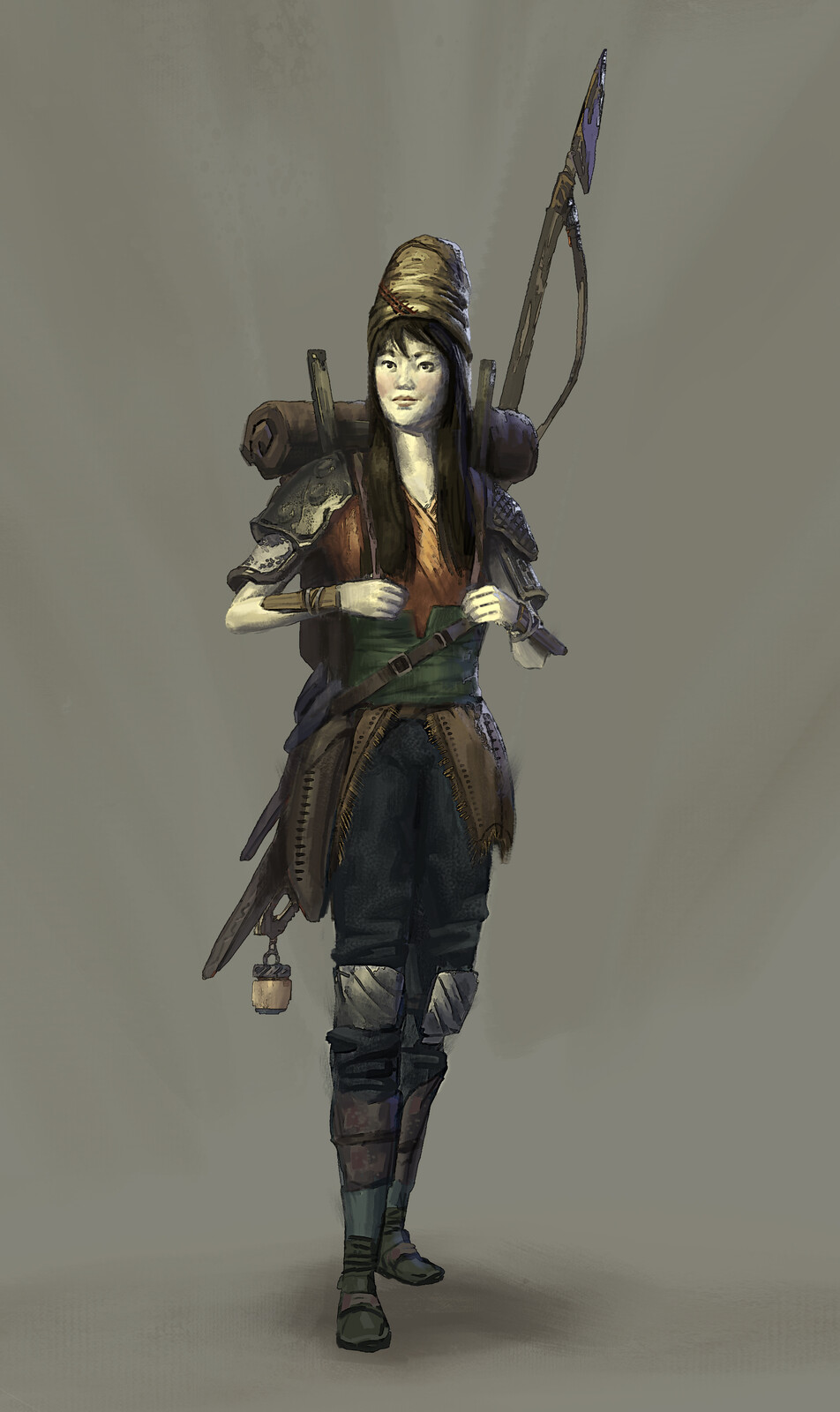 Pim the scrapper. My first pass on the character, before I developed the more stylized approach above.