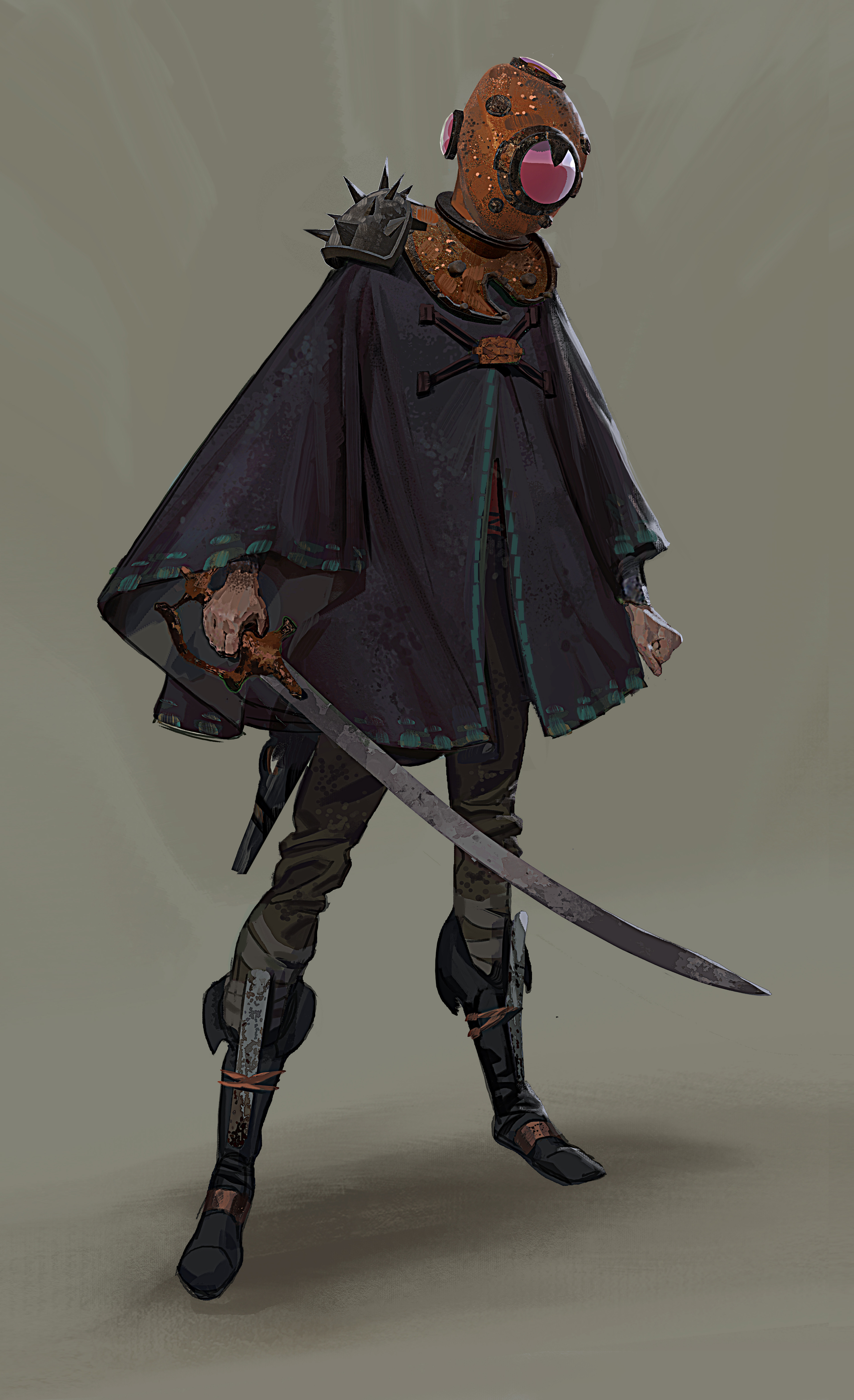 The Defector. My first pass at the character before I developed the more stylized approach above.