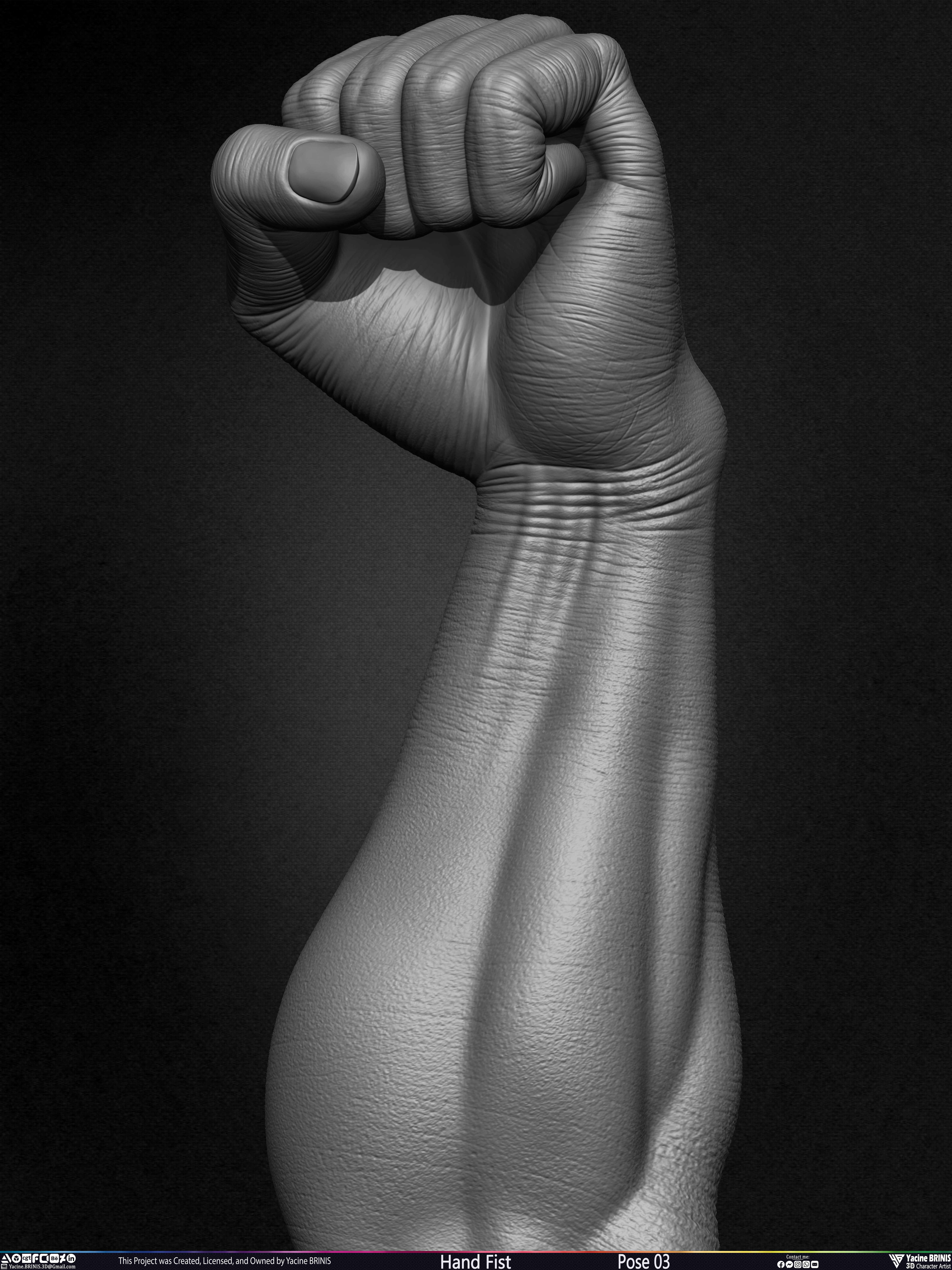 Hand Fist Arm Sculpted By Yacine BRINIS Set 012