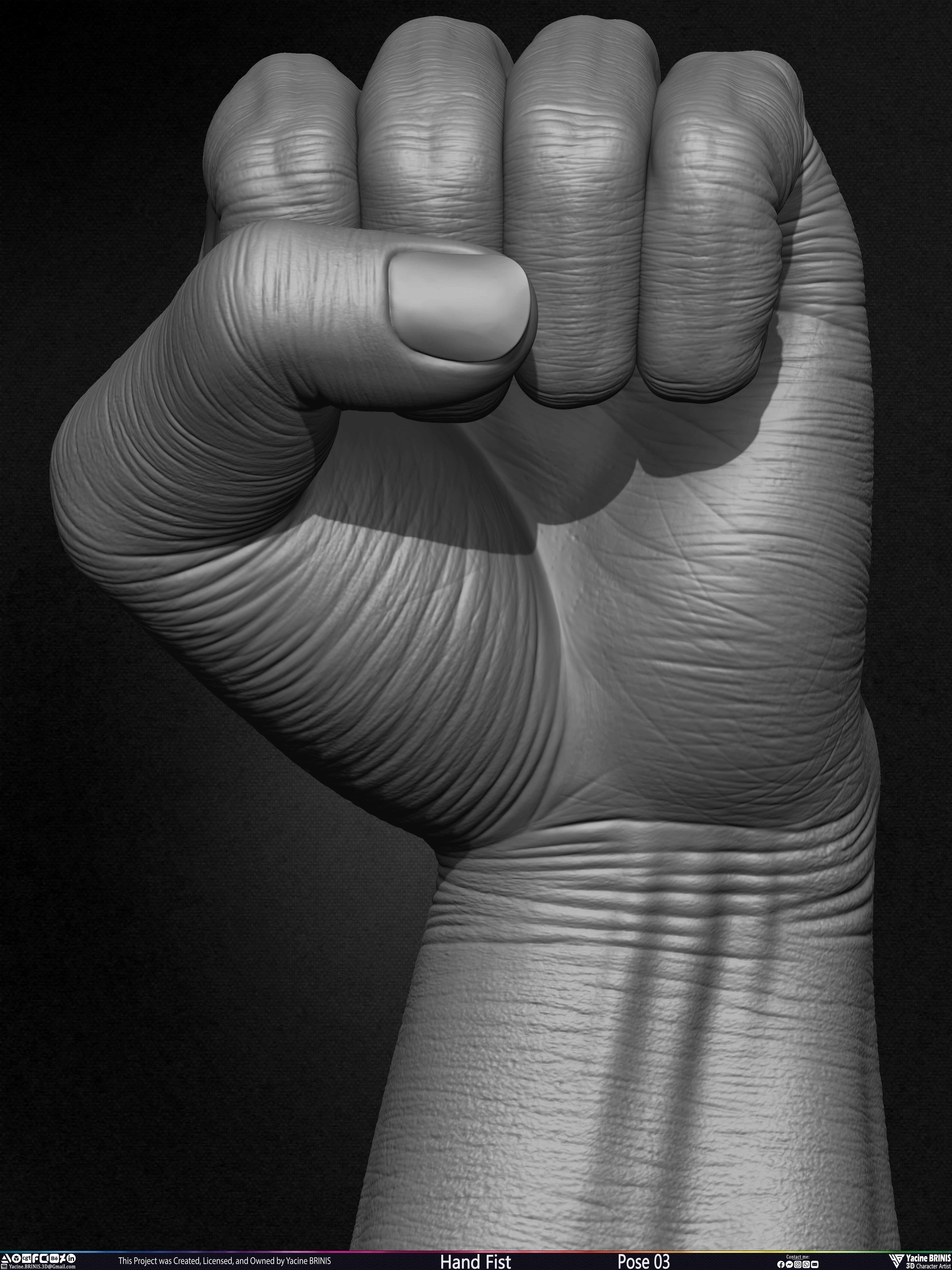 Hand Fist Arm Sculpted By Yacine BRINIS Set 015