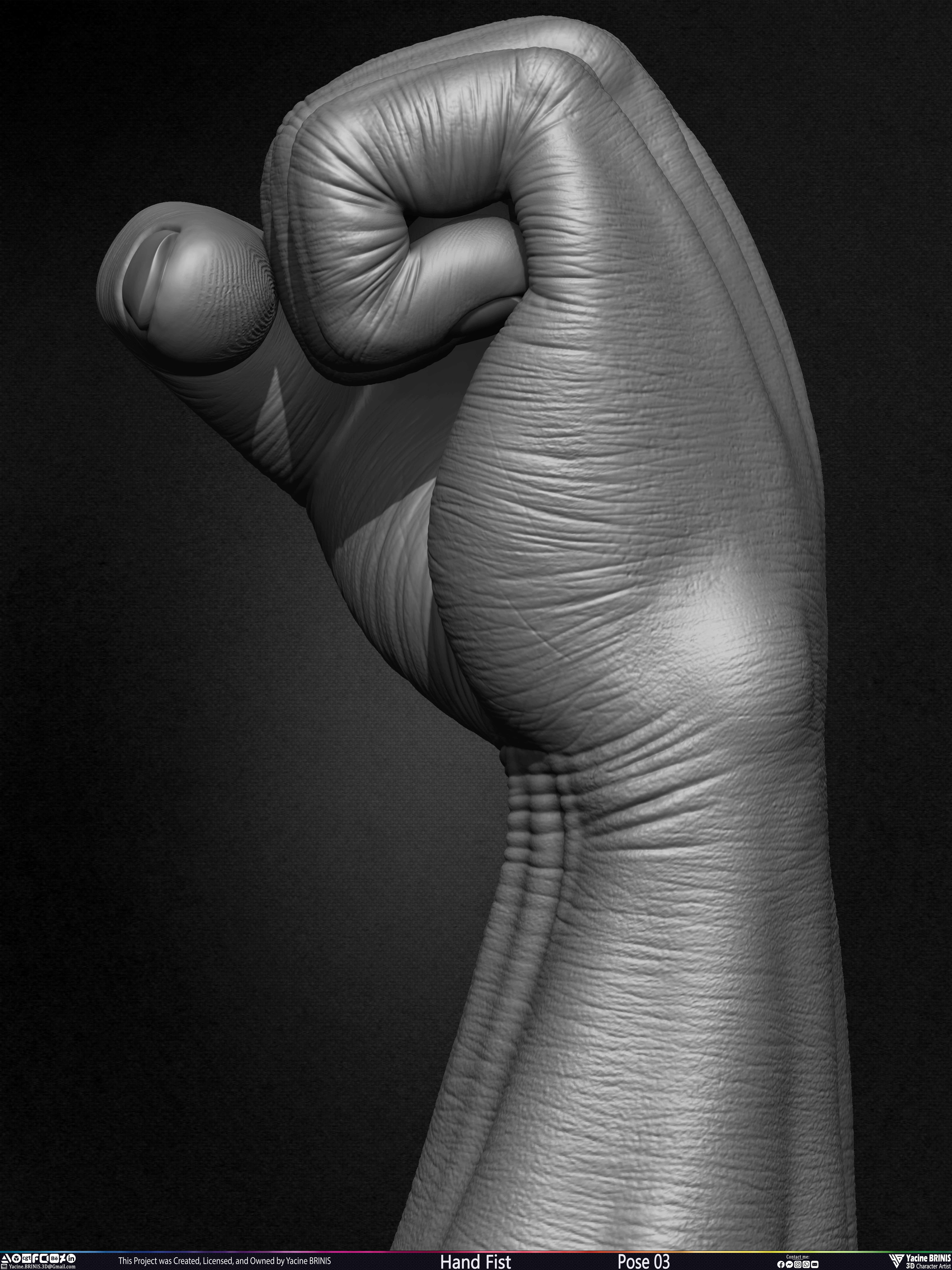 Hand Fist Arm Sculpted By Yacine BRINIS Set 017